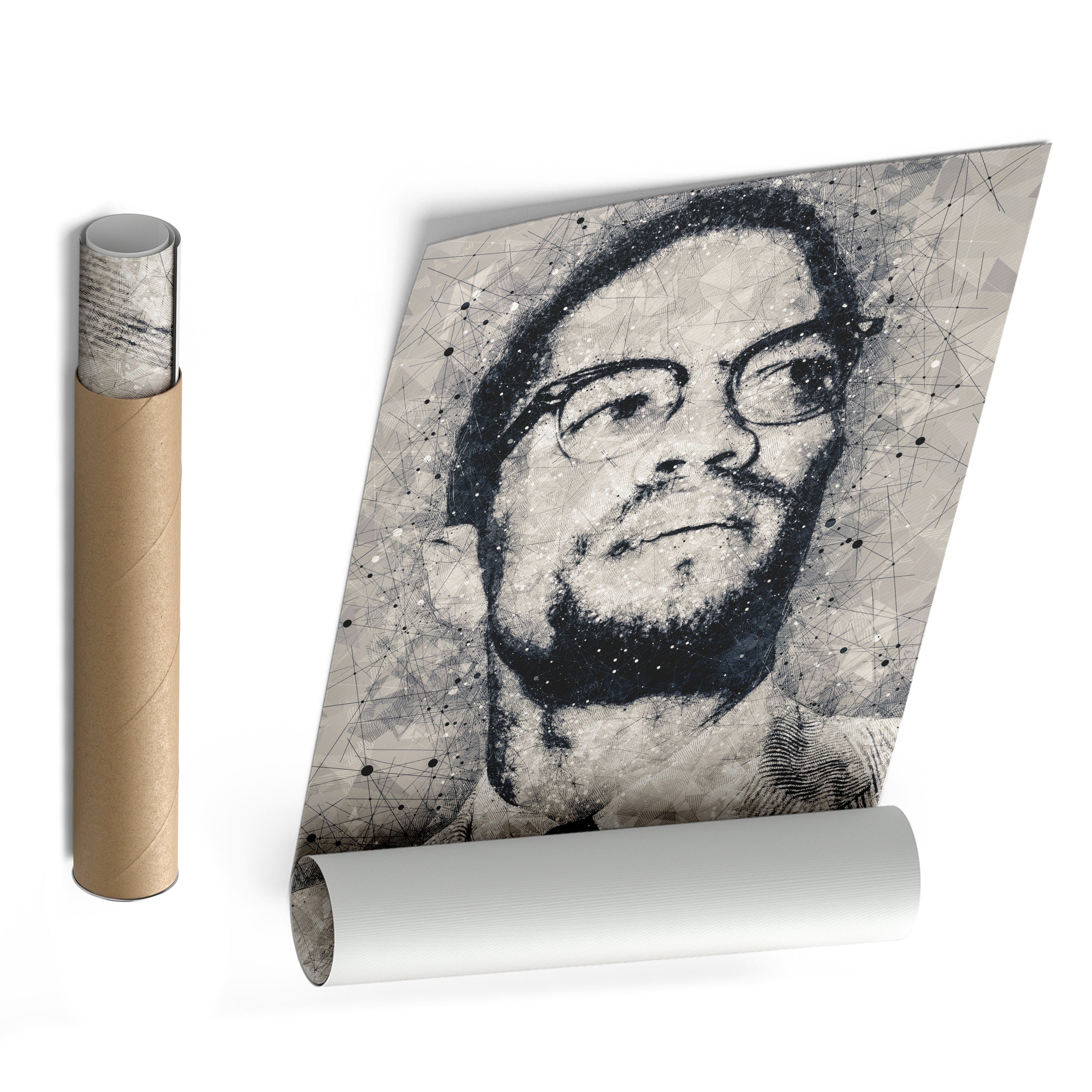 Malcolm X Canvas Art – Civil Rights Geometric Wall Decor