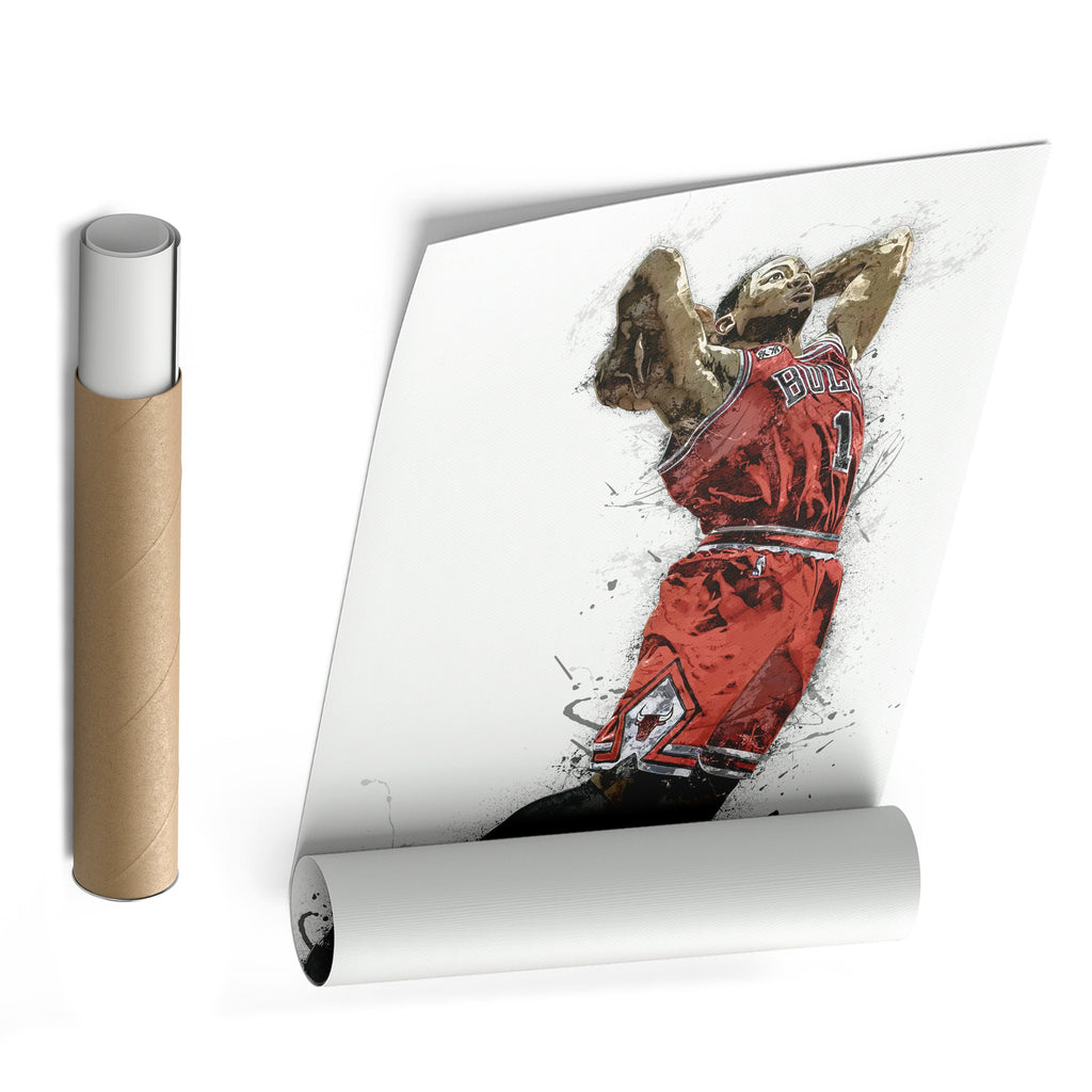 Derrick Rose Canvas Art – Chicago Bulls Wall Decor
