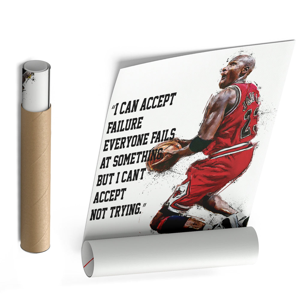 Michael Jordan Canvas Print – Motivational Bulls Quote Wall Art for Sports Fans