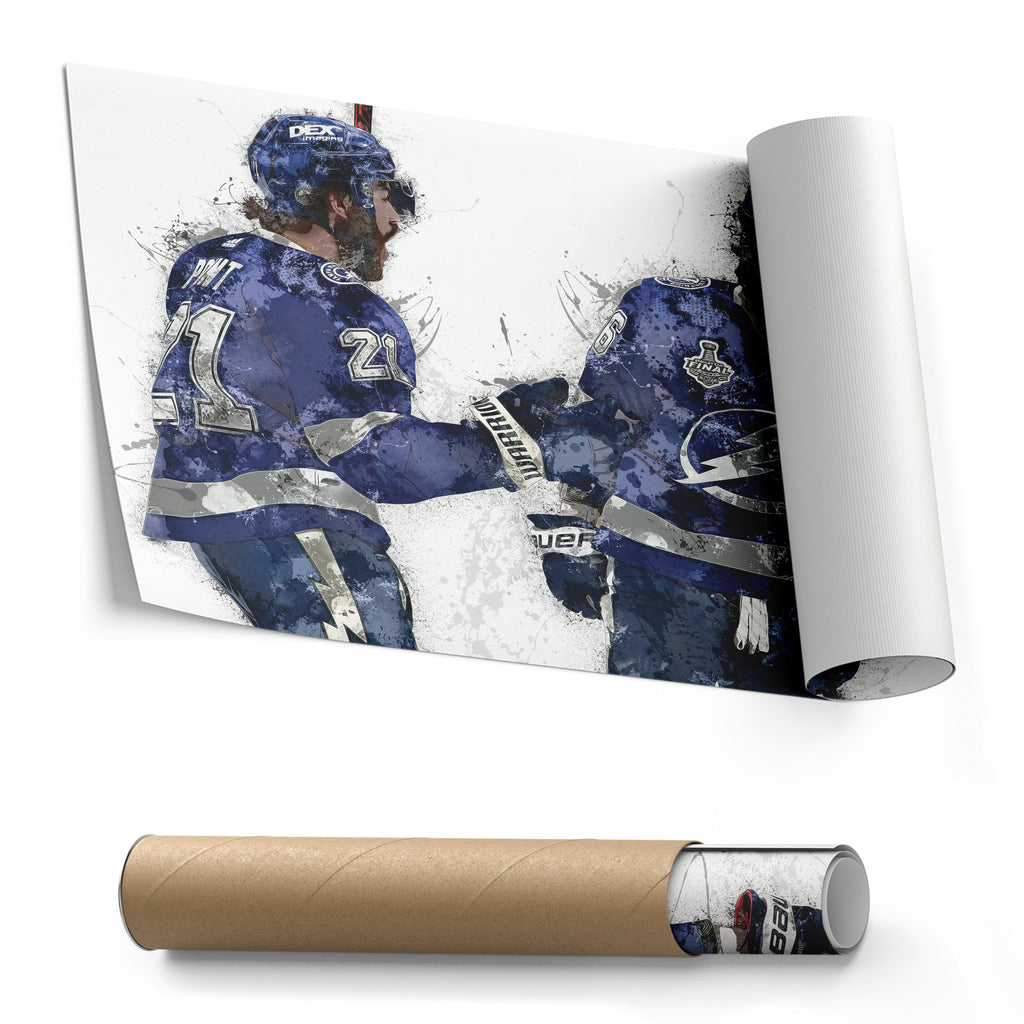 Brayden Point & Nikita Kucherov Canvas Art – Tampa Bay Lightning Wall Decor