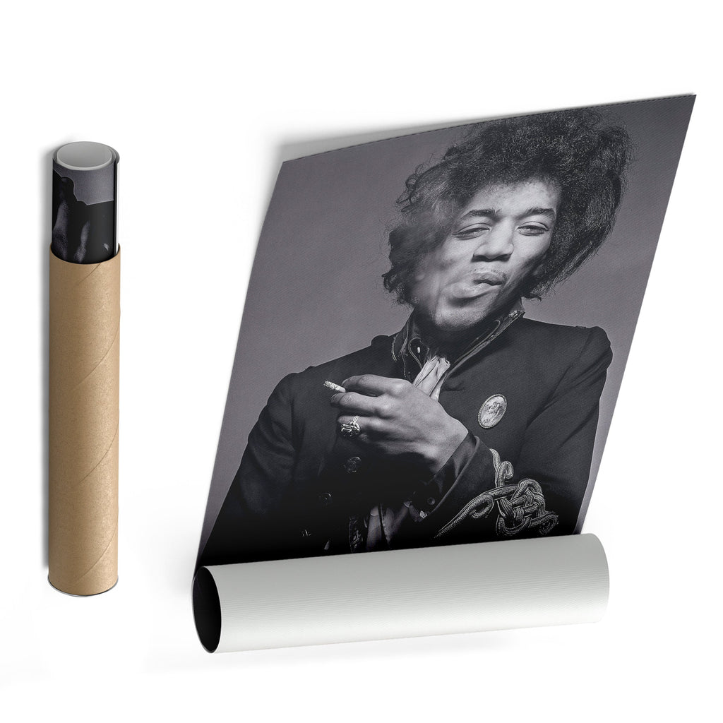 Jimi Hendrix Smoking Canvas Print – Iconic Guitarist Wall Art for Home Decor