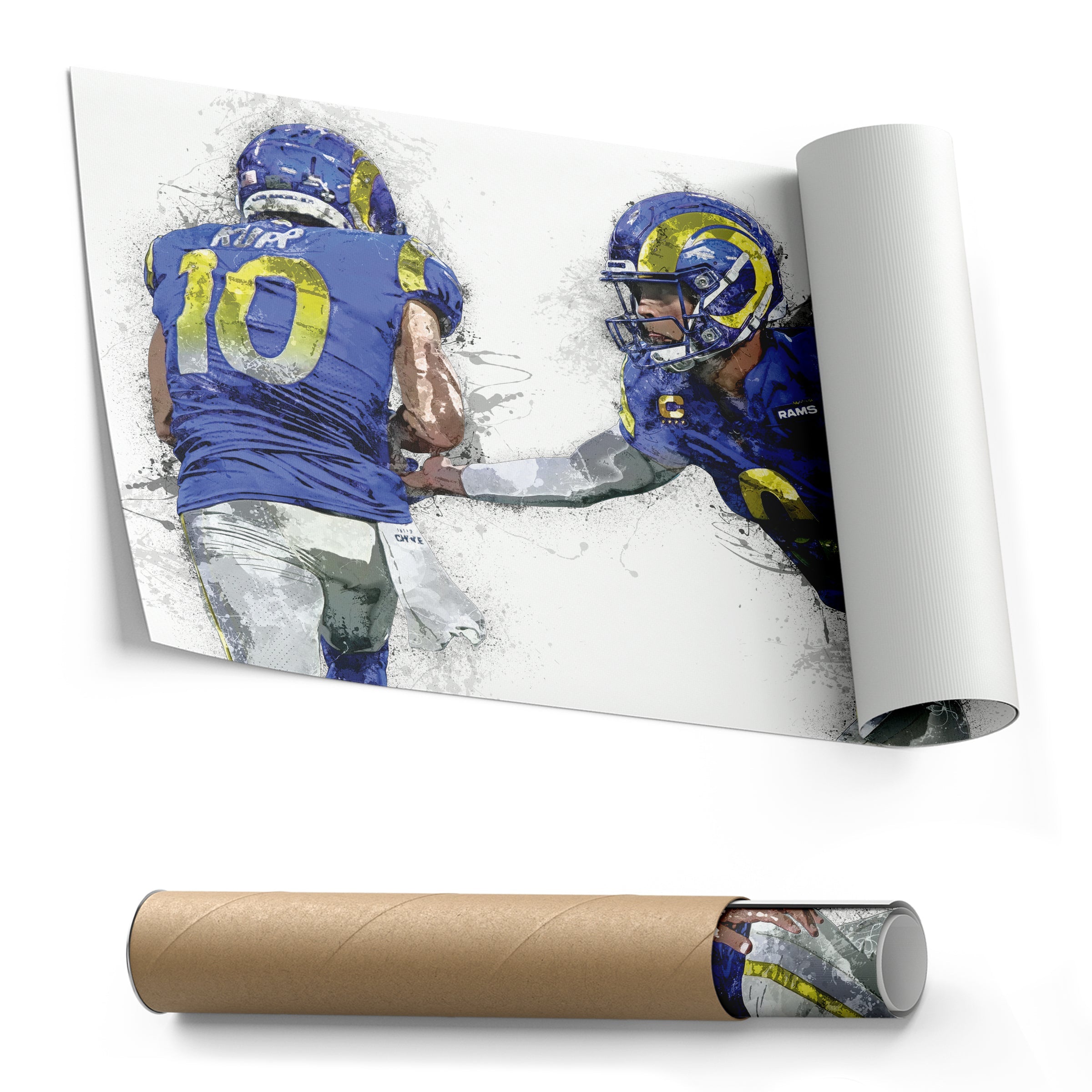 Cooper Kupp & Matthew Stafford Canvas Art – Los Angeles Rams Wall Decor