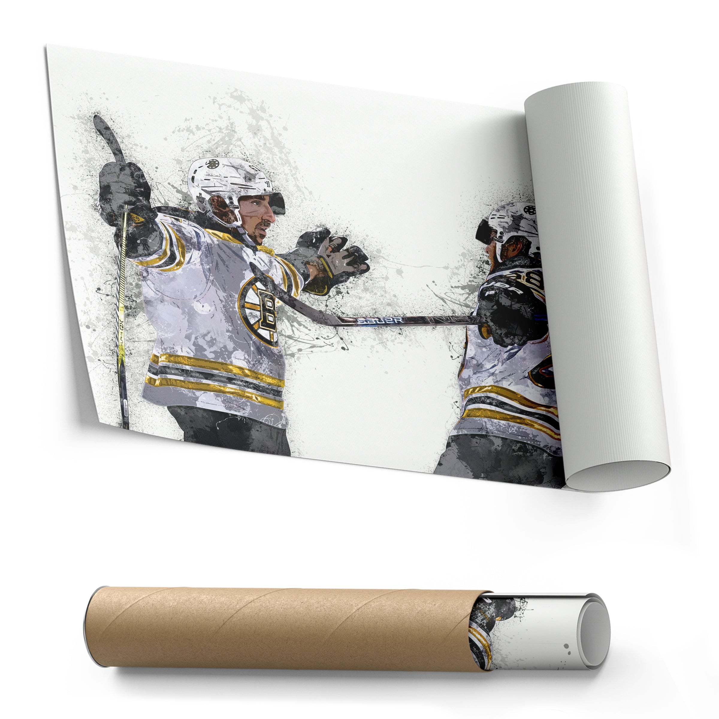 Brad Marchand & David Pastrnak Canvas Art – Boston Bruins Wall Decor