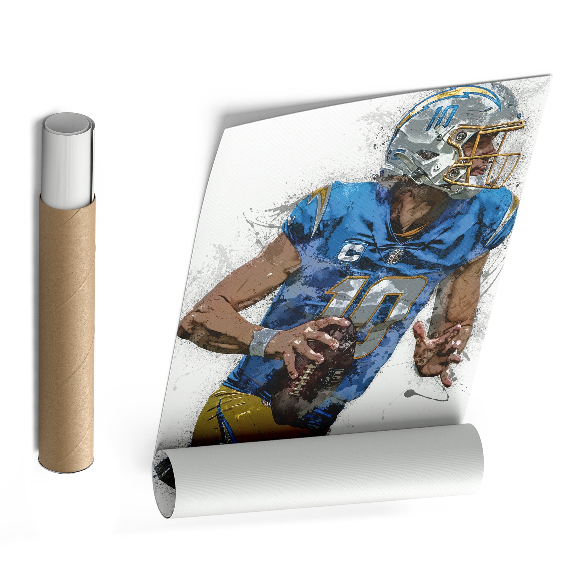 Justin Herbert Canvas Art – Los Angeles Chargers Wall Decor
