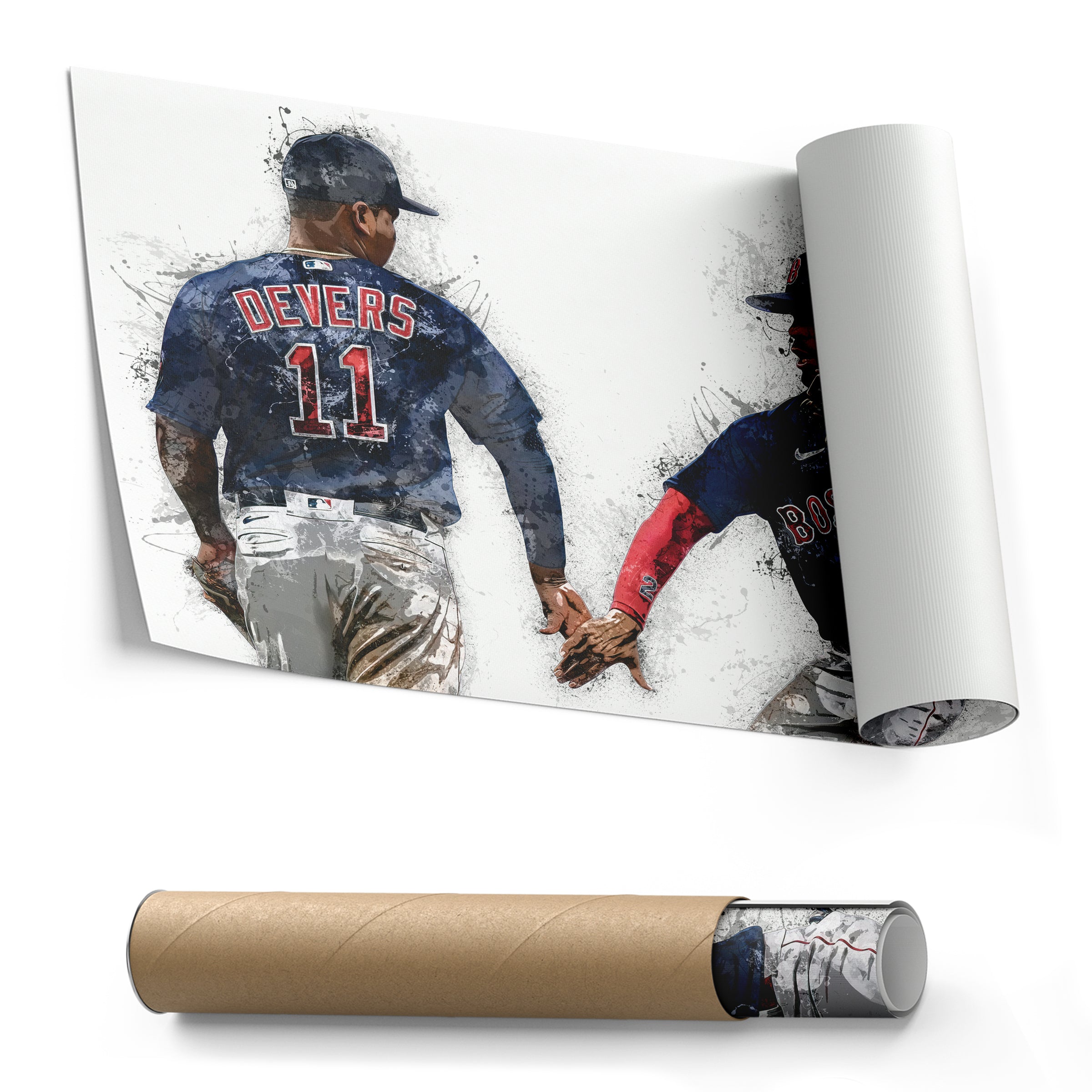 Rafael Devers & Xander Bogaerts Canvas Art – Boston Red Sox Wall Decor