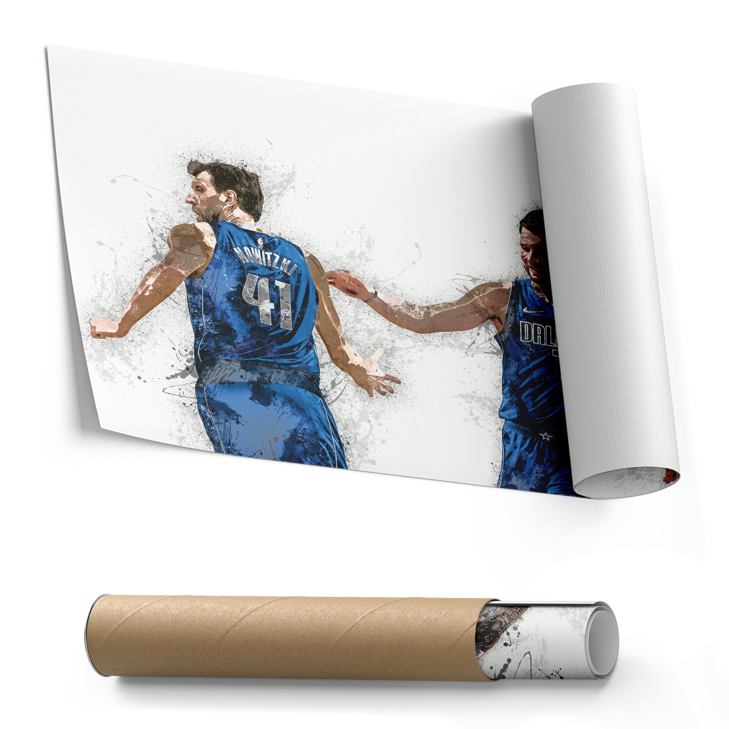 Luka Doncic & Dirk Nowitzki Canvas Art – Dallas Mavericks Wall Decor