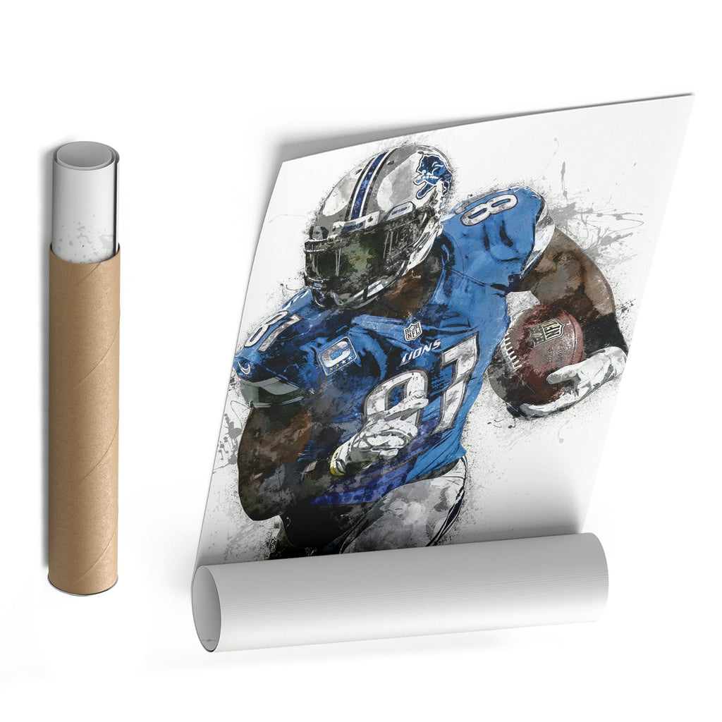 Calvin Johnson Canvas Art – Detroit Lions Wall Decor