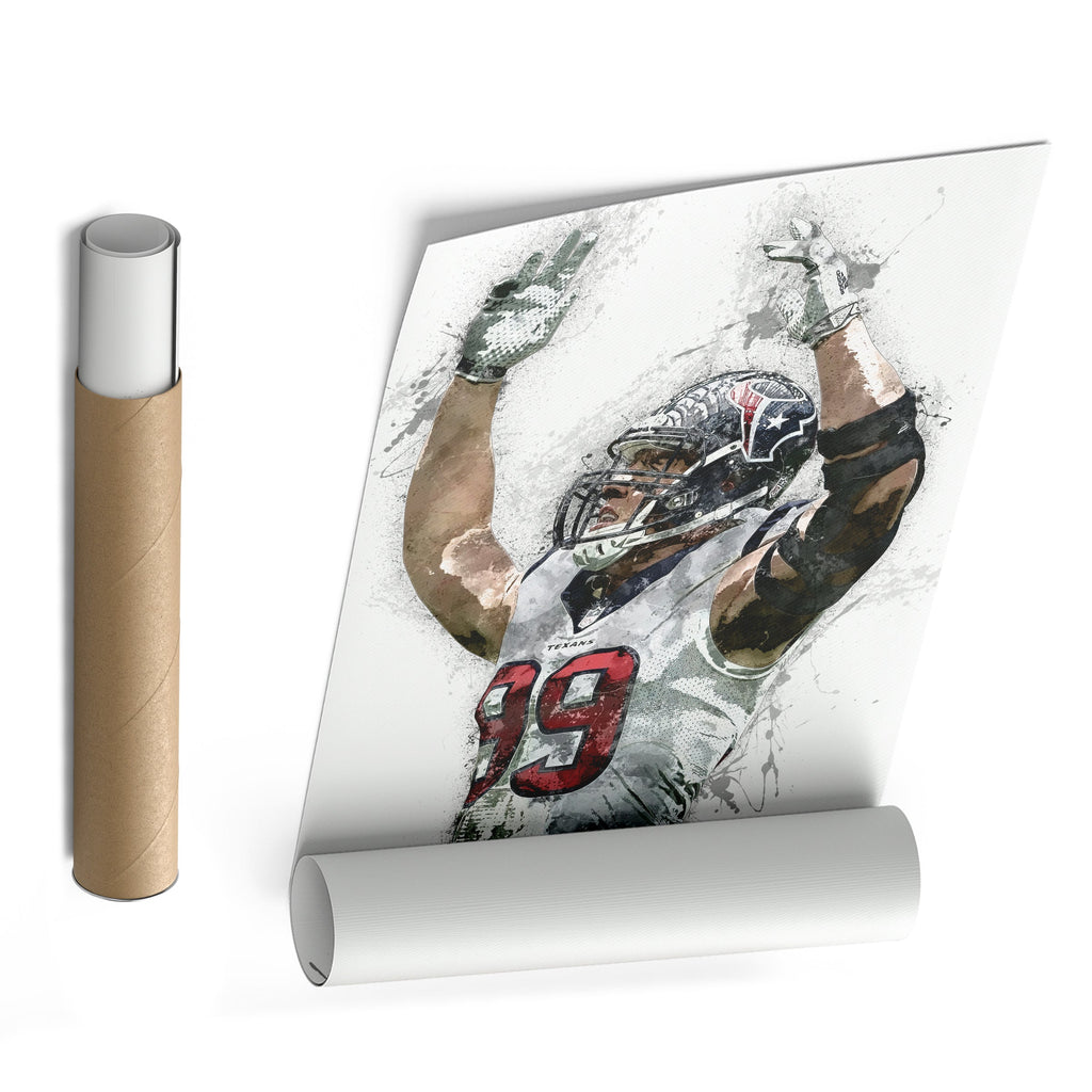J.J. Watt Canvas Art – Houston Texans Wall Decor