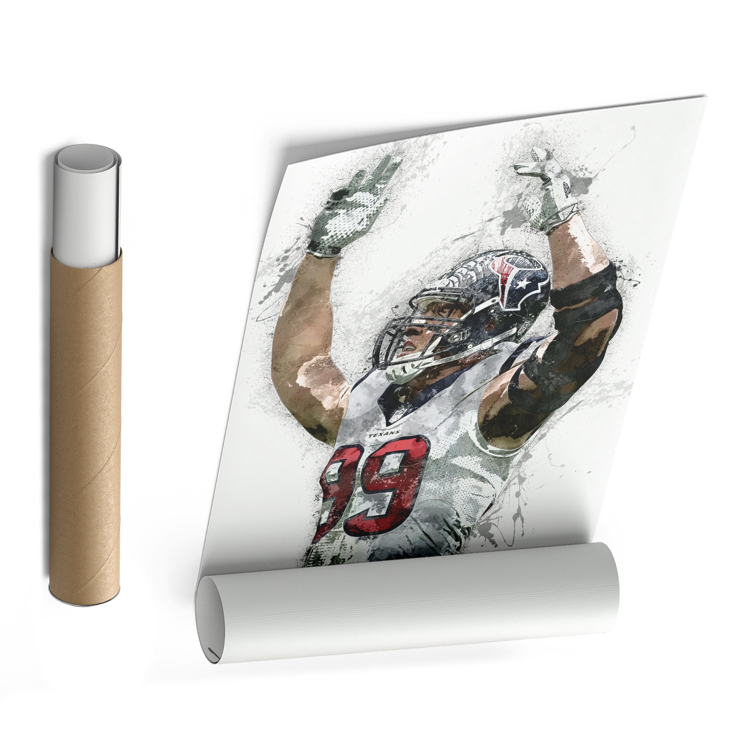 J.J. Watt Canvas Art – Houston Texans Wall Decor