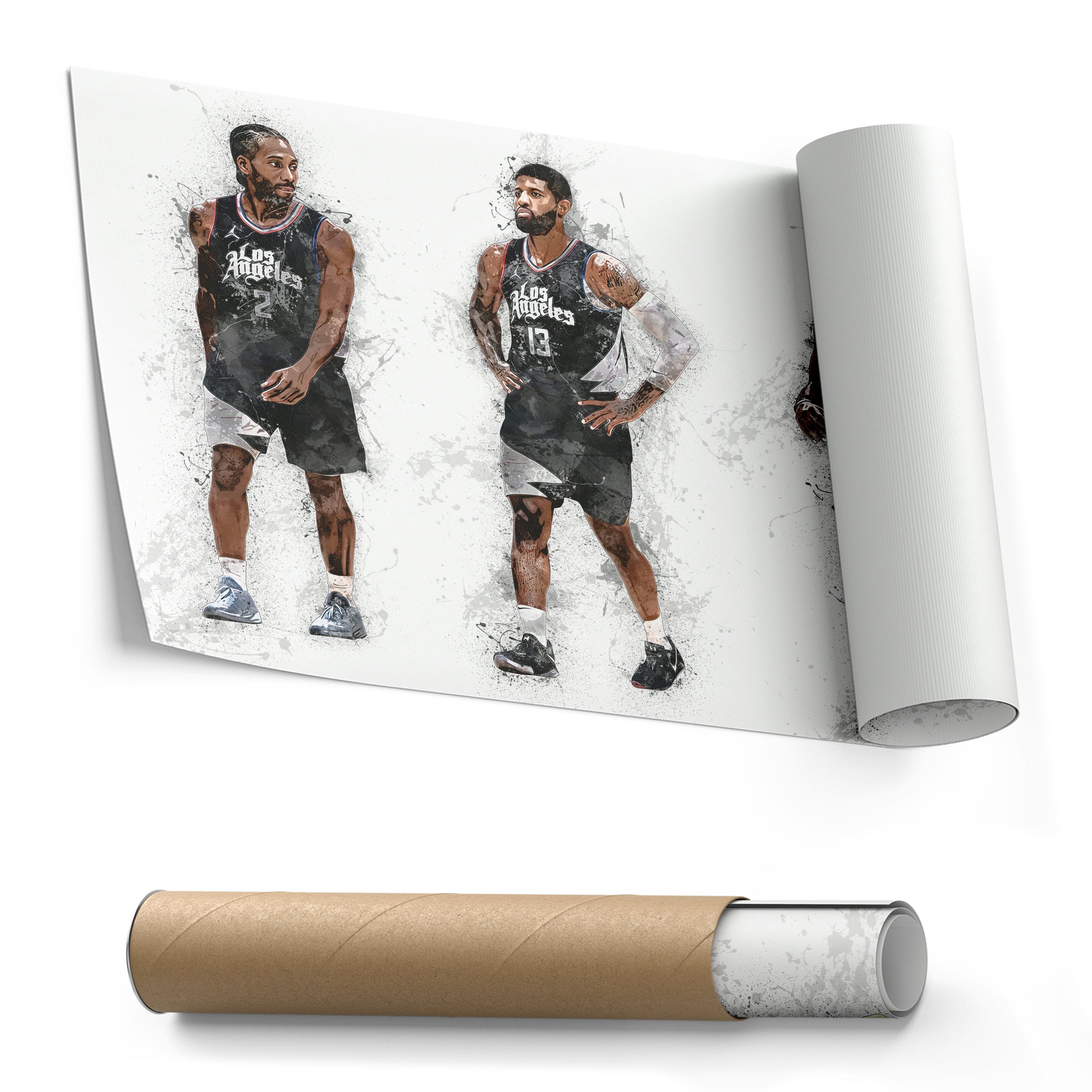 Kawhi Leonard, Paul George & James Harden Canvas Art - LA Clippers Wall Decor