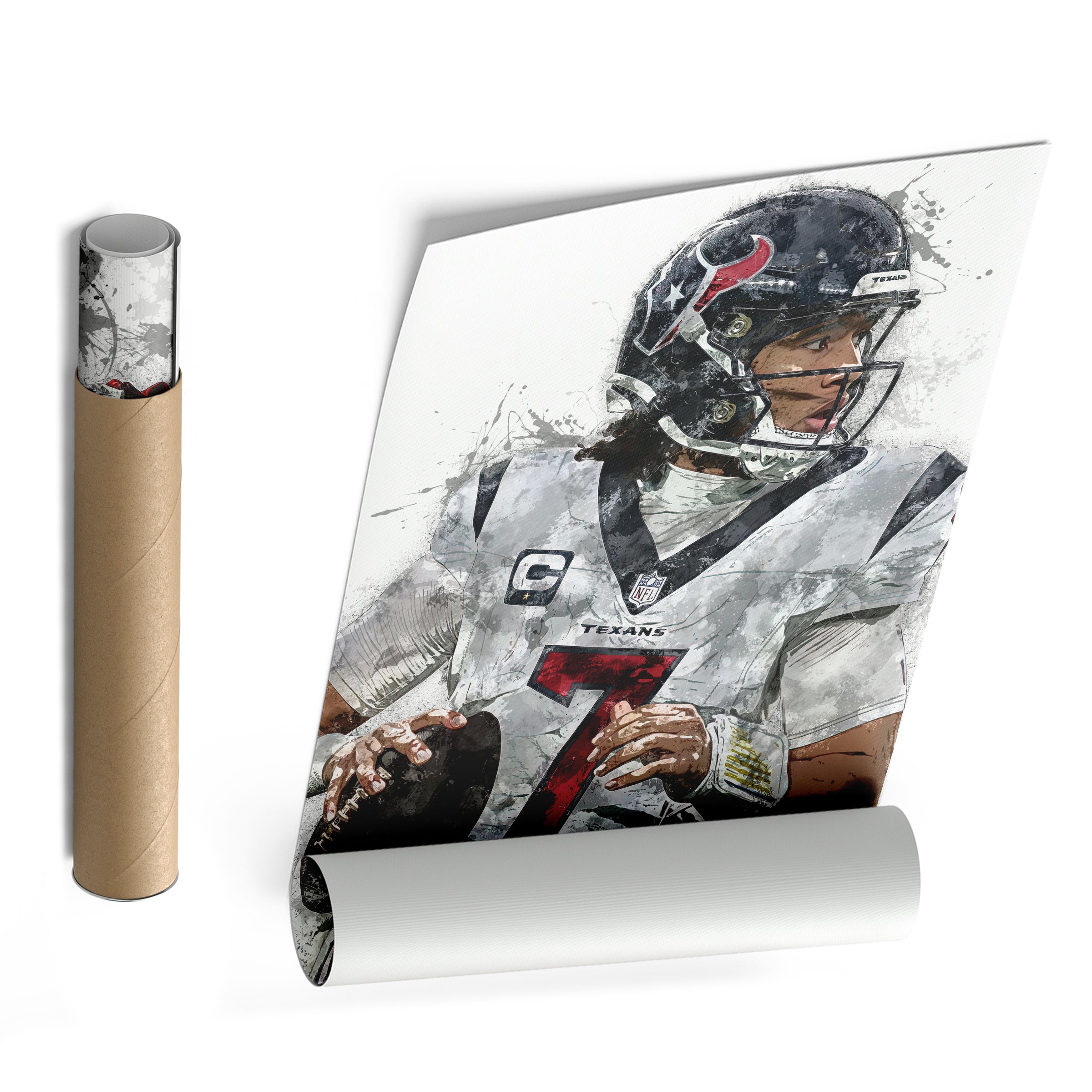 C.J. Stroud Canvas Art – Houston Texans Wall Decor