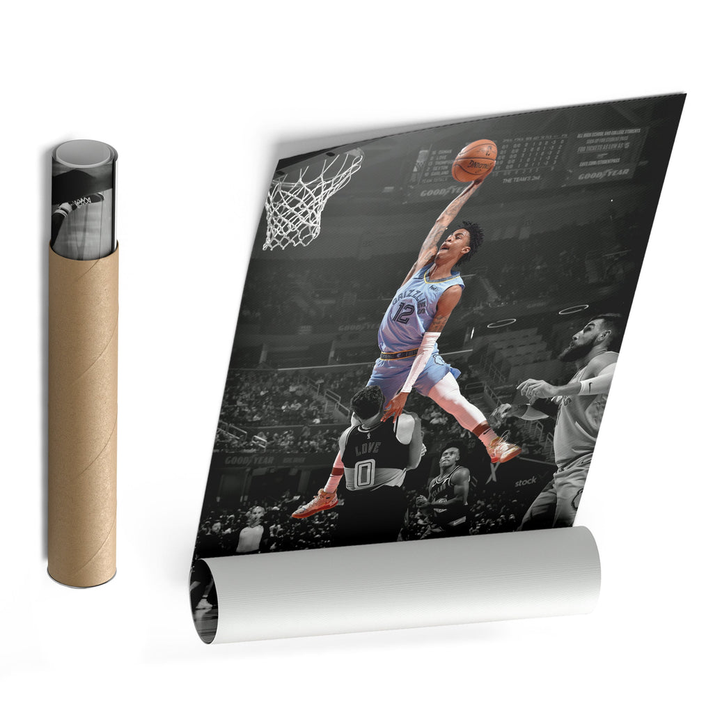 Ja Morant Canvas Art – Dunk on Kevin Love Wall Decor
