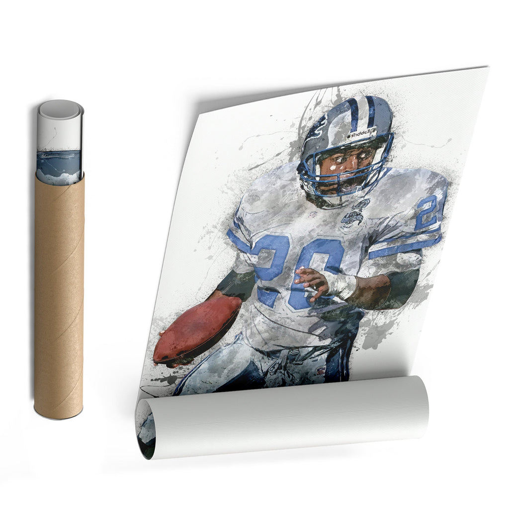 Barry Sanders Canvas Art – Detroit Lions Wall Decor