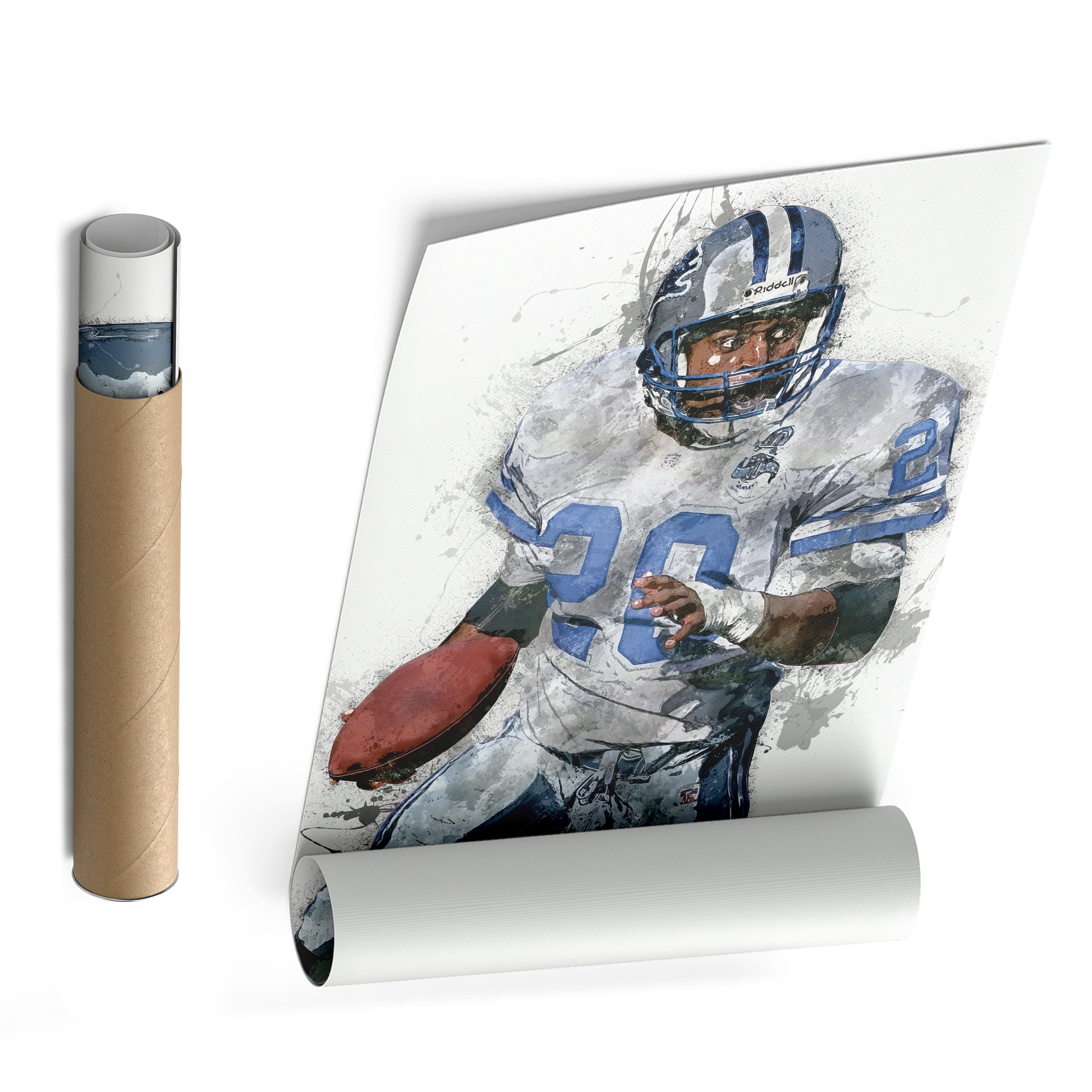 Barry Sanders Canvas Art – Detroit Lions Wall Decor