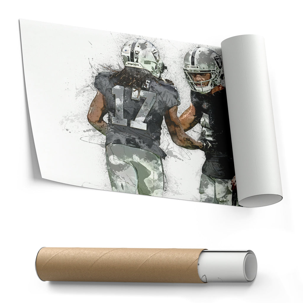 Derek Carr & Davante Adams Canvas Art – Las Vegas Raiders Wall Decor