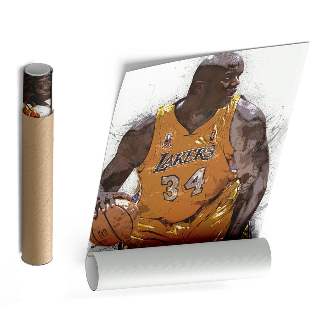 Shaquille O'Neal Canvas Art – Los Angeles Lakers Wall Decor