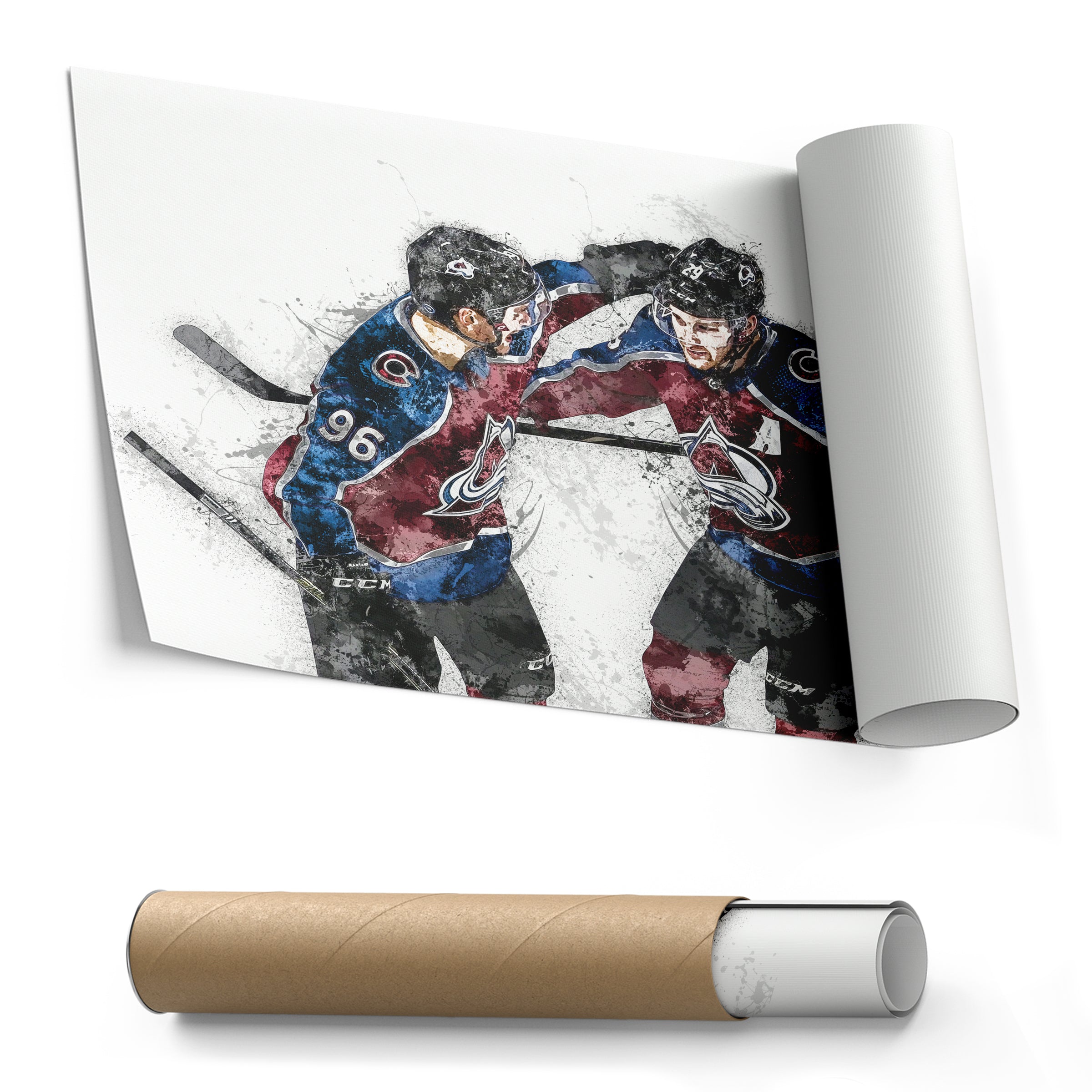 Nathan MacKinnon & Mikko Rantanen Canvas Art – Colorado Avalanche Wall Decor