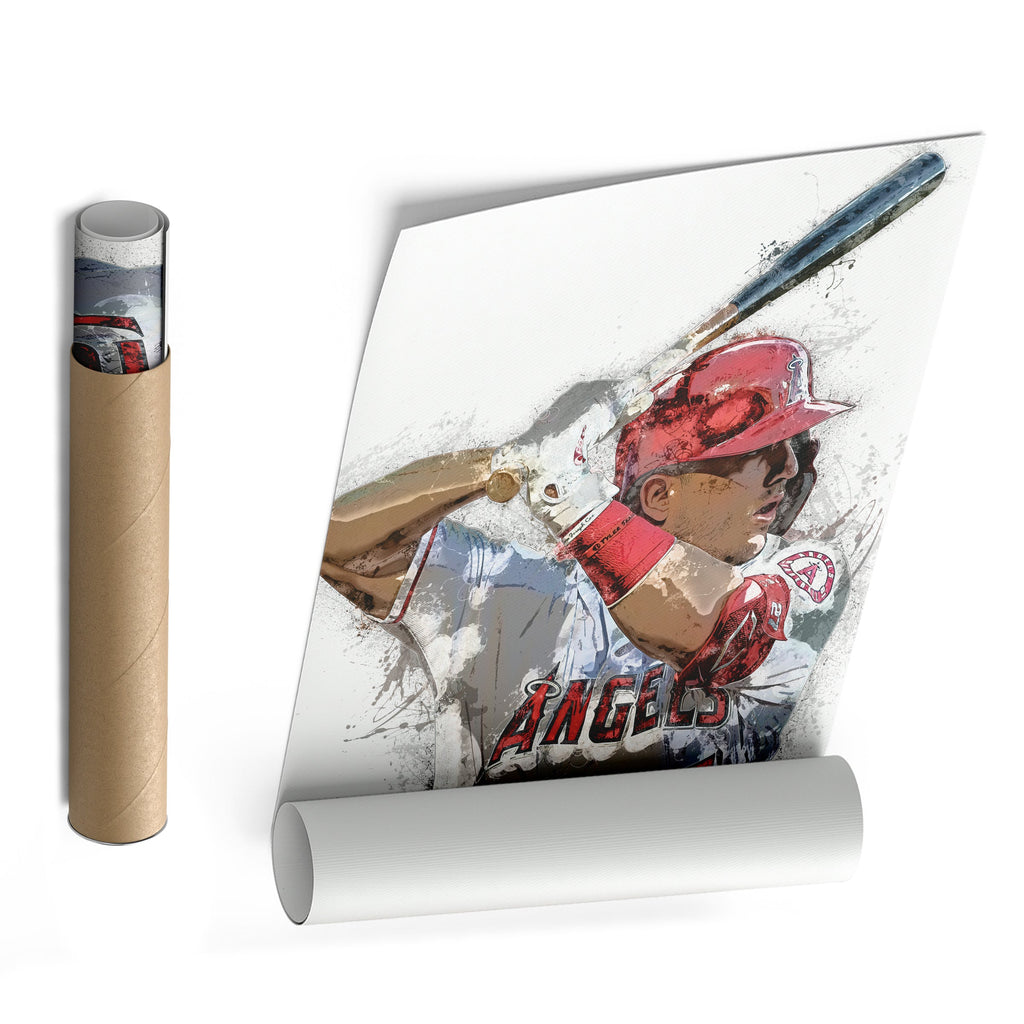 Mike Trout Canvas Art – Los Angeles Angels Wall Decor