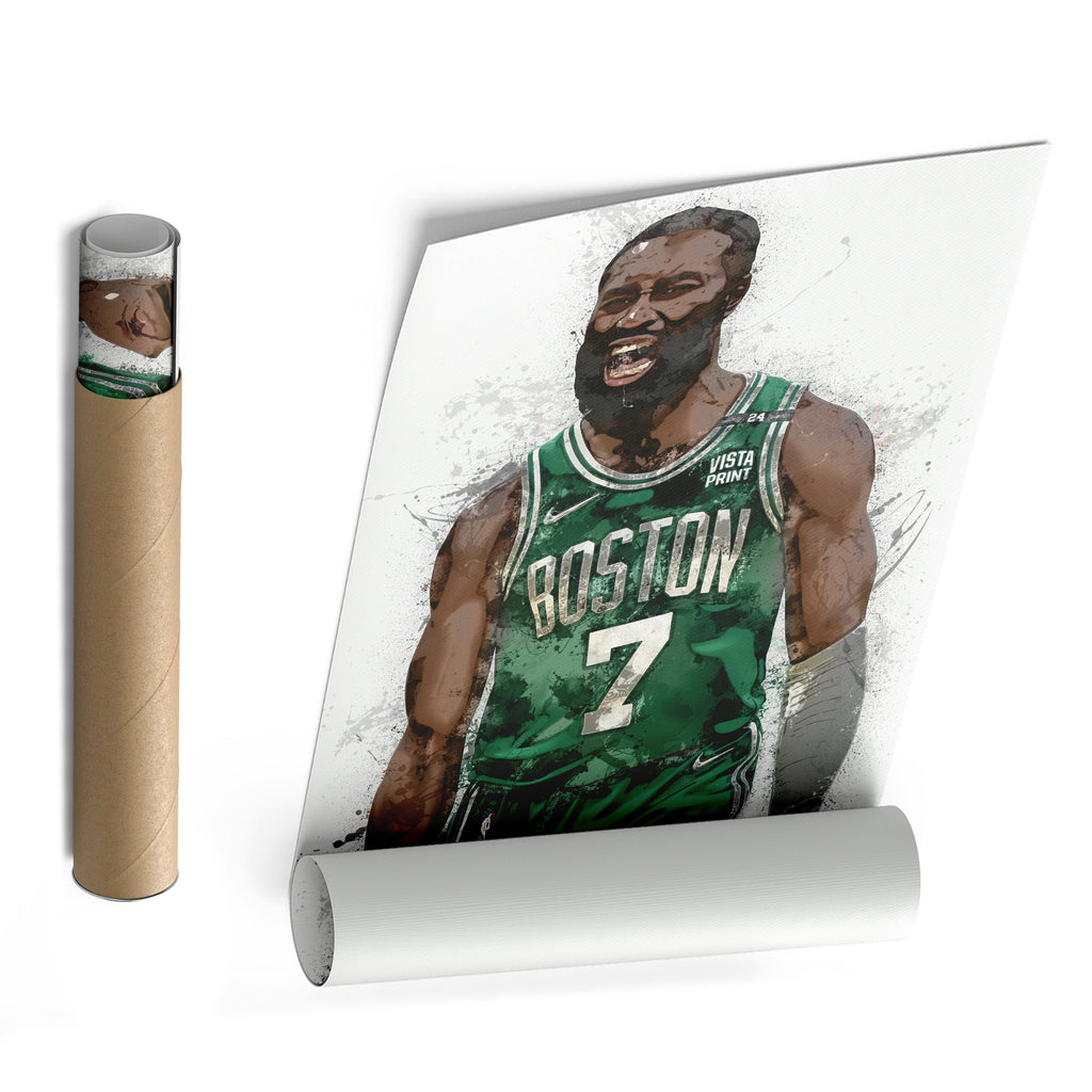 Jaylen Brown Canvas Art – Boston Celtics Wall Decor