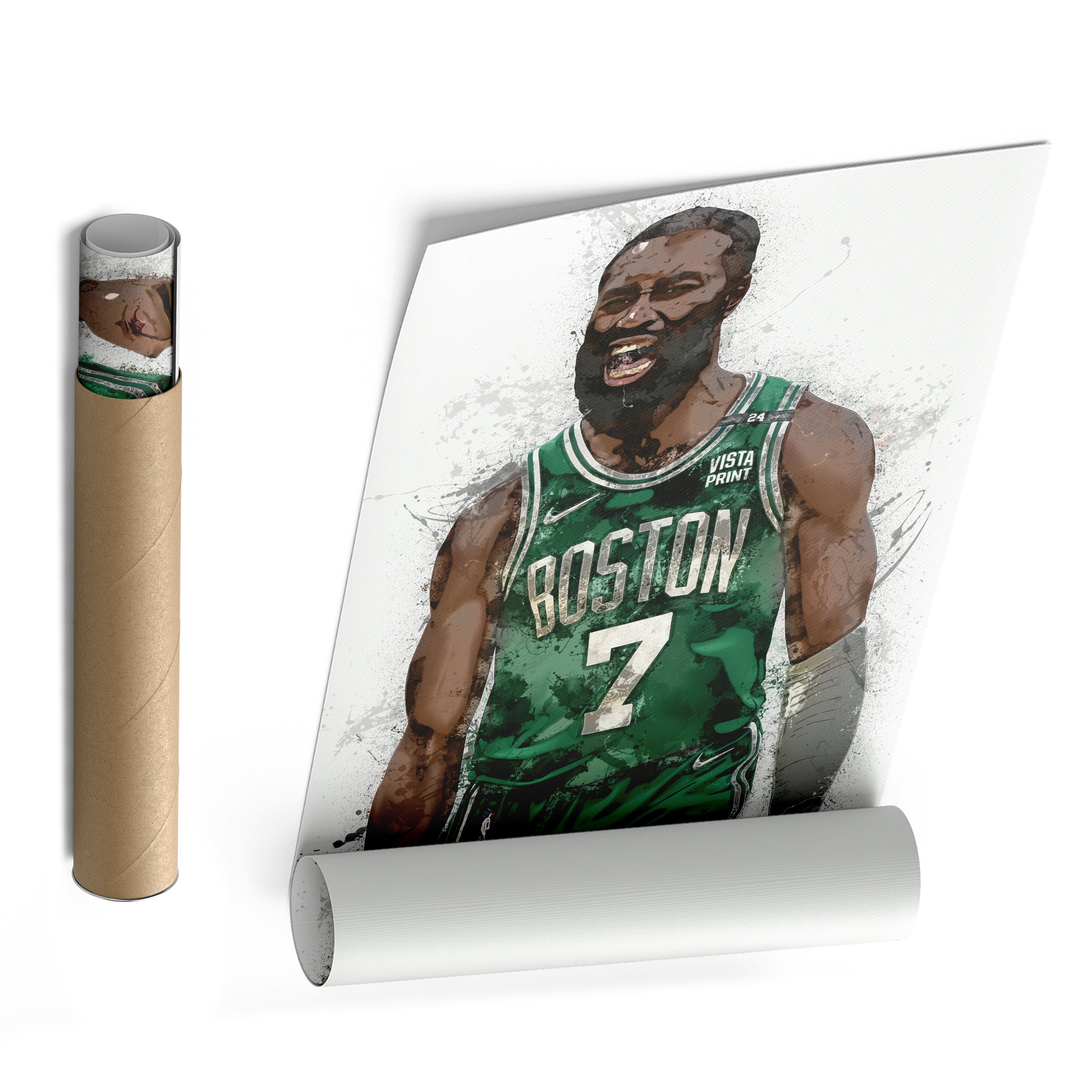 Jaylen Brown Canvas Art – Boston Celtics Wall Decor