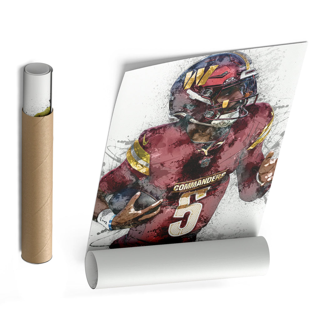 Jayden Daniels Canvas Art – Washington Commanders Wall Decor