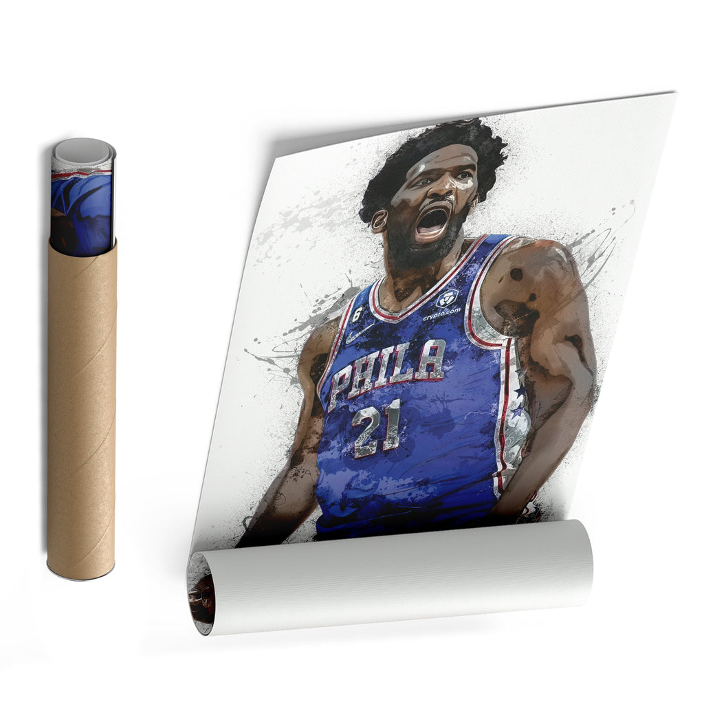 Joel Embiid Canvas Art – Philadelphia 76ers Wall Decor