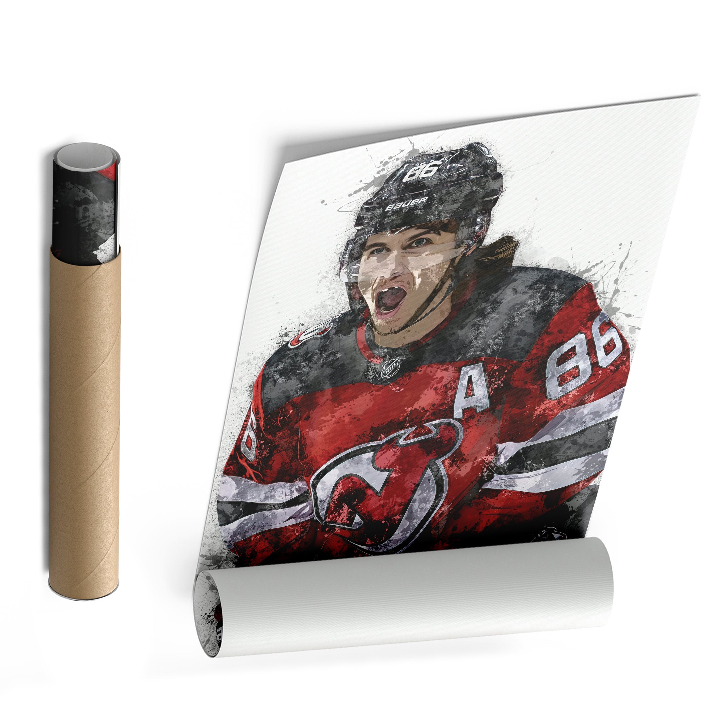 Jack Hughes Canvas Art – New Jersey Devils Wall Decor