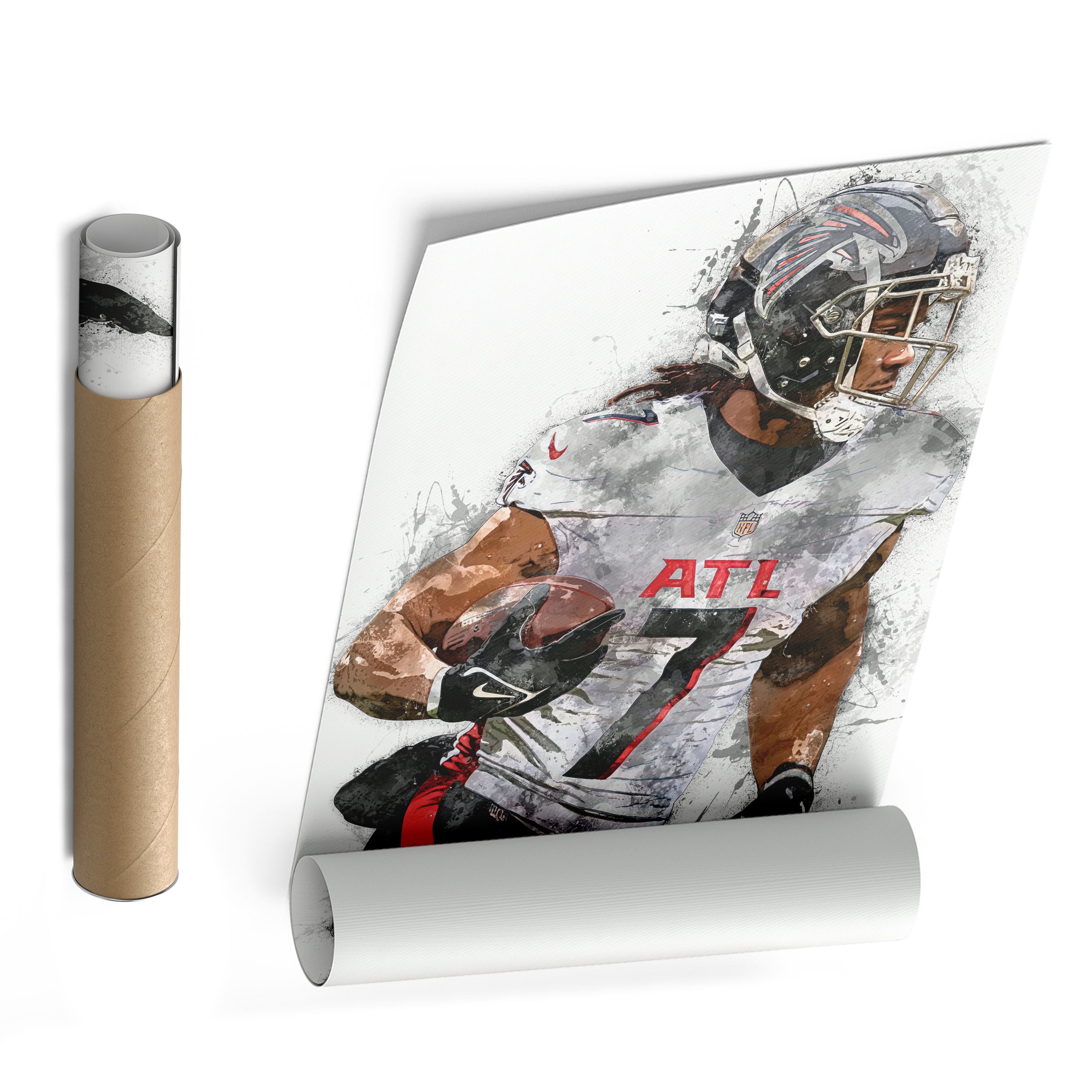 Bijan Robinson Canvas Art – Atlanta Falcons Wall Decor