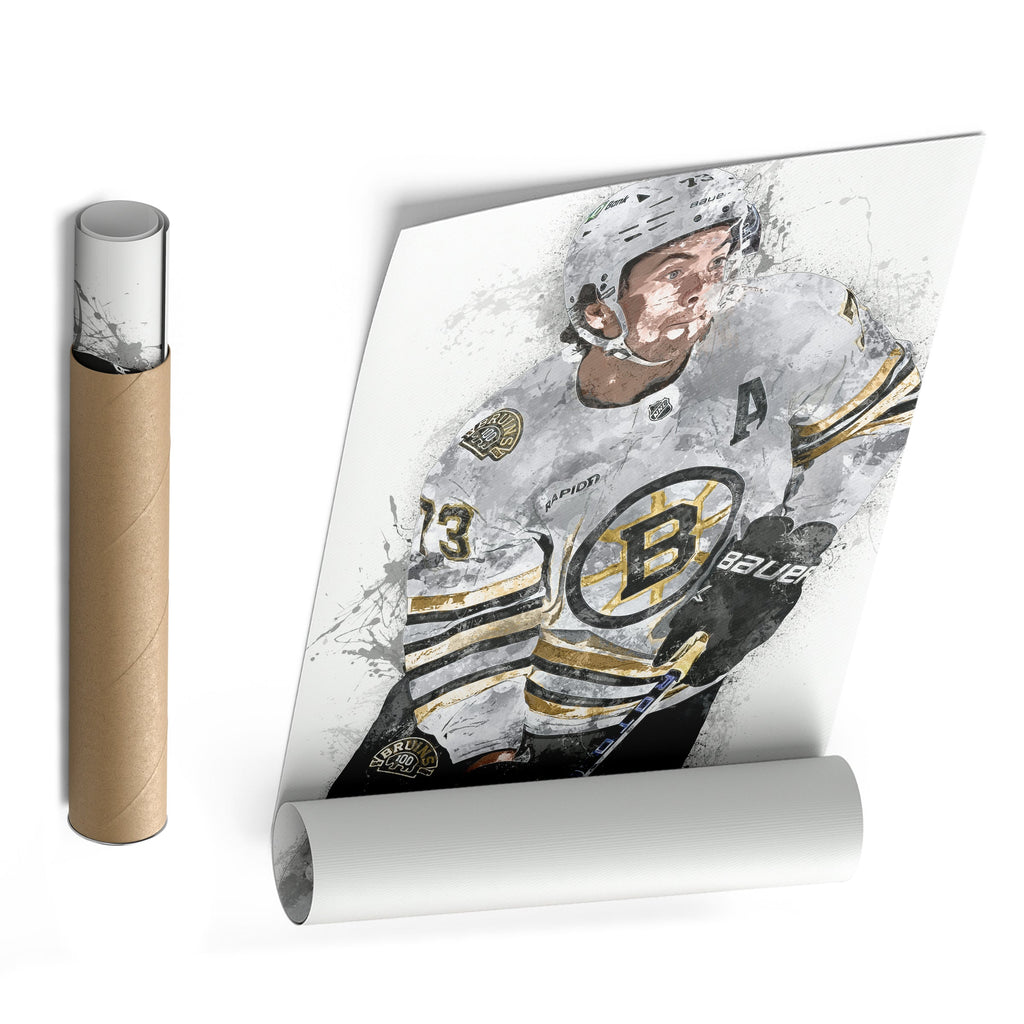 Charlie McAvoy Canvas Art – Boston Bruins Wall Decor