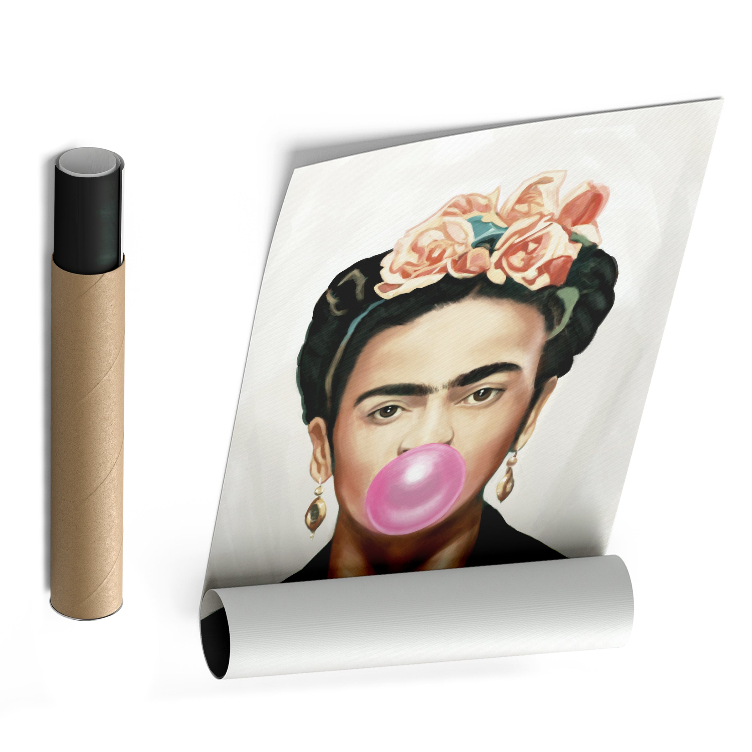 Frida Kahlo Gum Canvas – Iconic Artist Wall Art Gift for Feminist & Art Lovers