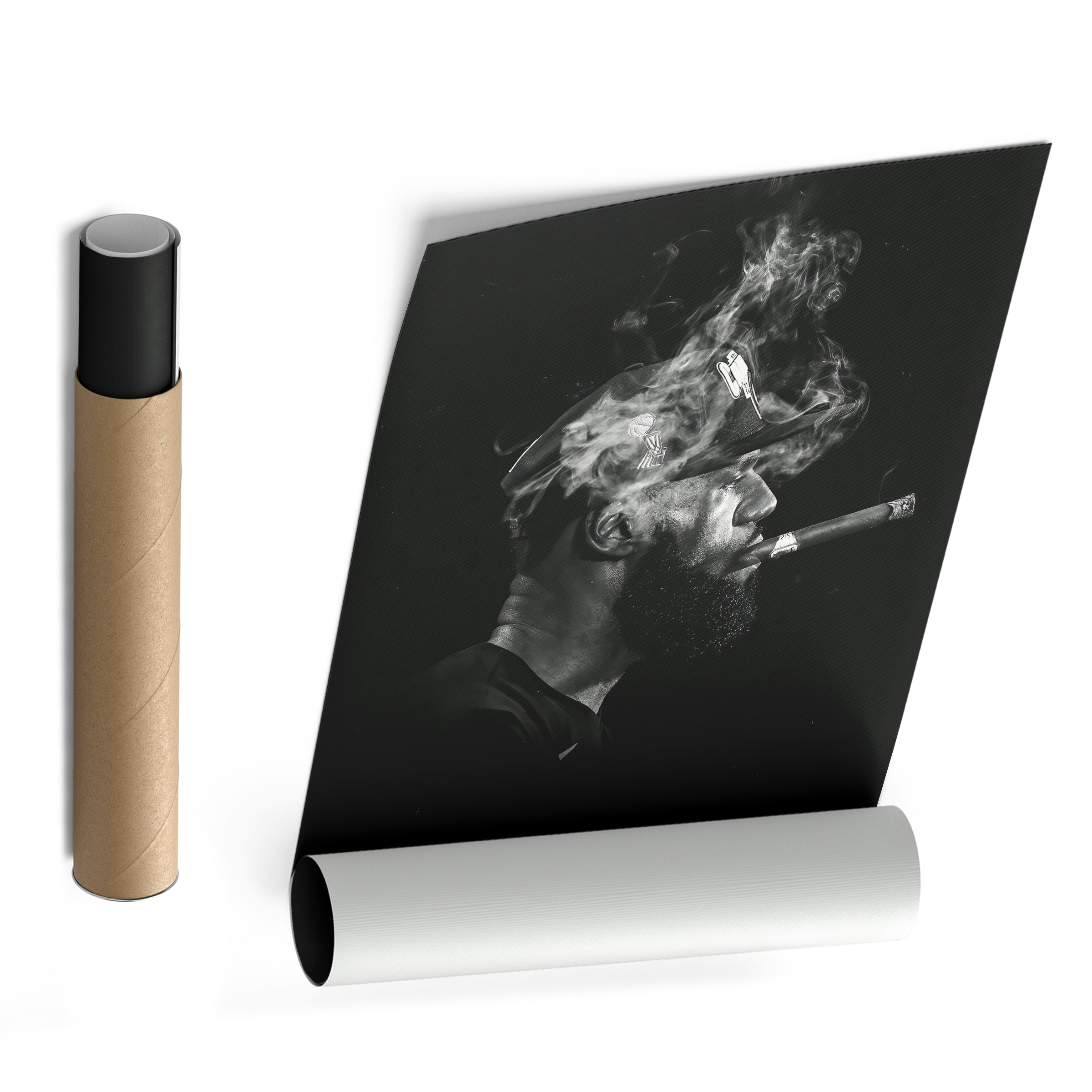 LeBron James Canvas Art – Cigar Lakers Wall Decor