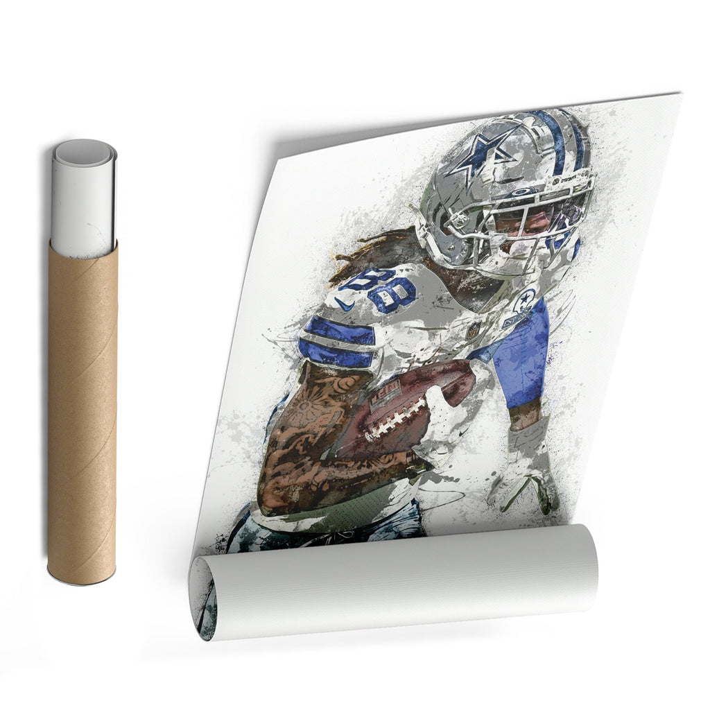 CeeDee Lamb Canvas Art – Dallas Cowboys Wall Decor