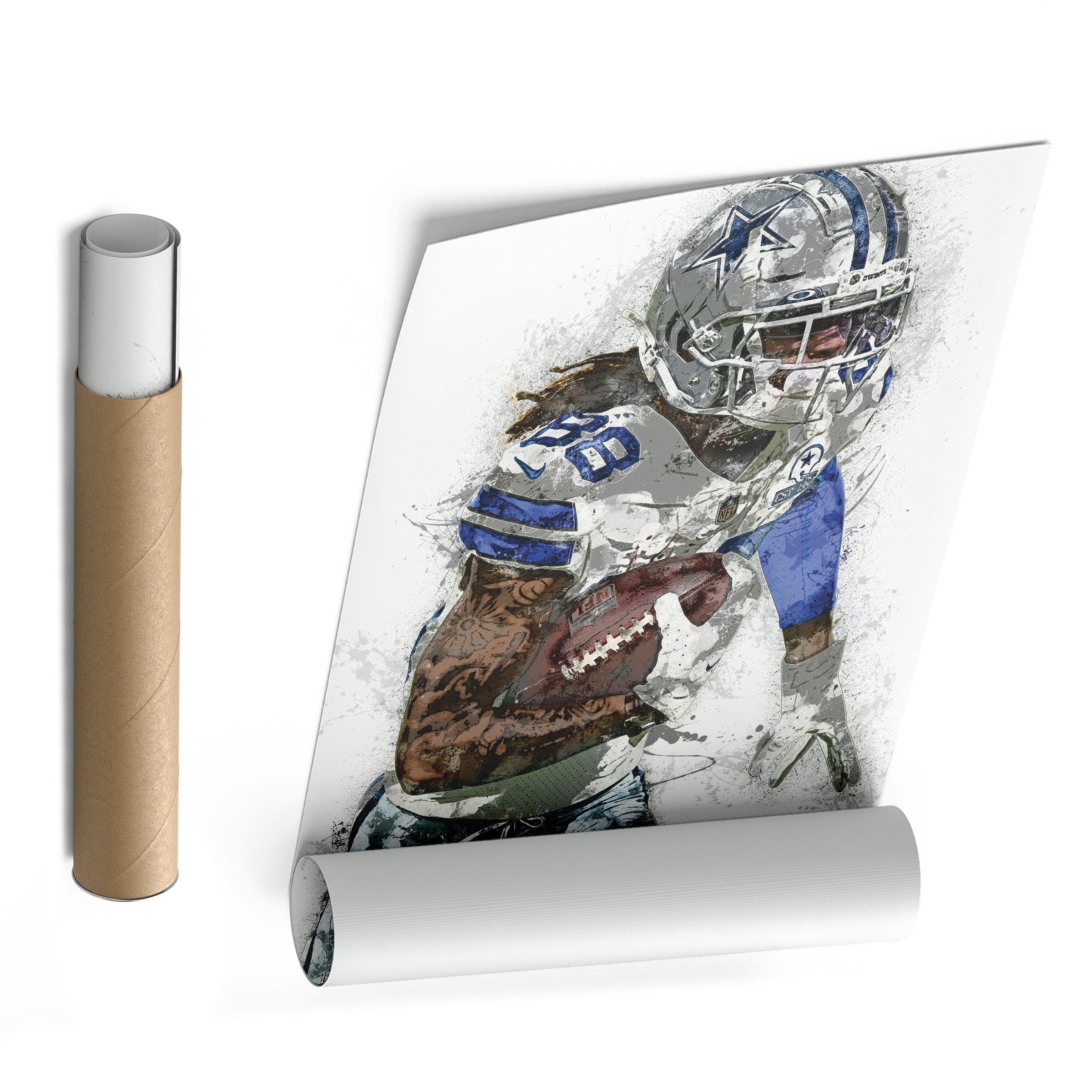 CeeDee Lamb Canvas Art – Dallas Cowboys Wall Decor