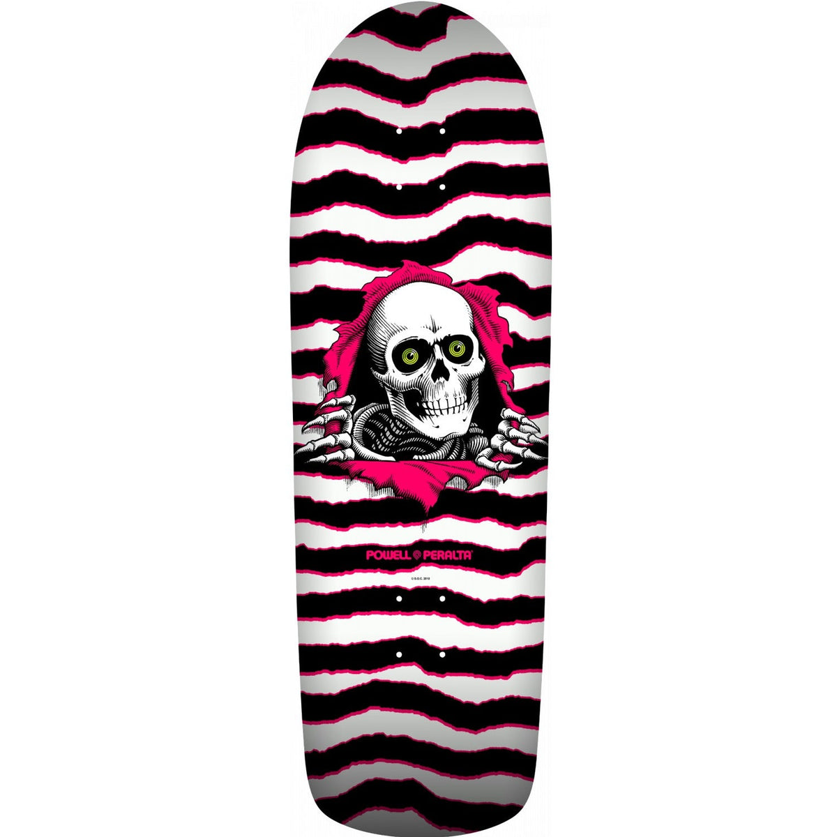 Powell Peralta Old School Ripper Skateboard Deck - 9.89″ White/Pink