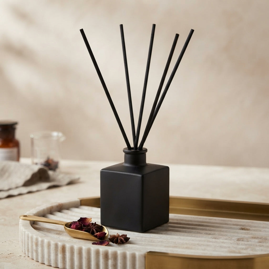 Bold & Masculine Reed Diffuser – Wood, Smoke & Obsidian