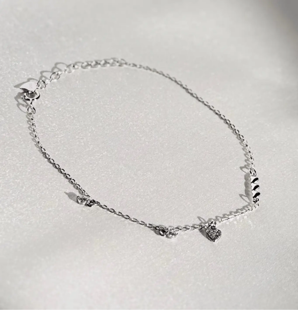 S925 Sterling Silver Heart Zirconia Bracelet - Romantic Hypoallergenic Jewelry for Women