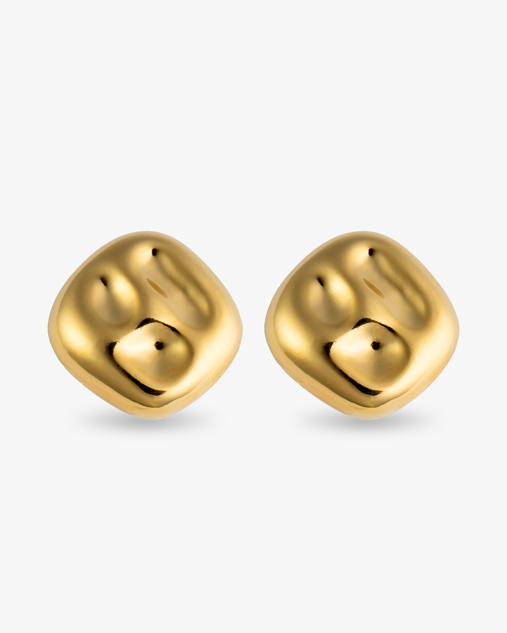 Sara Organic Square Gold Statement Earrings