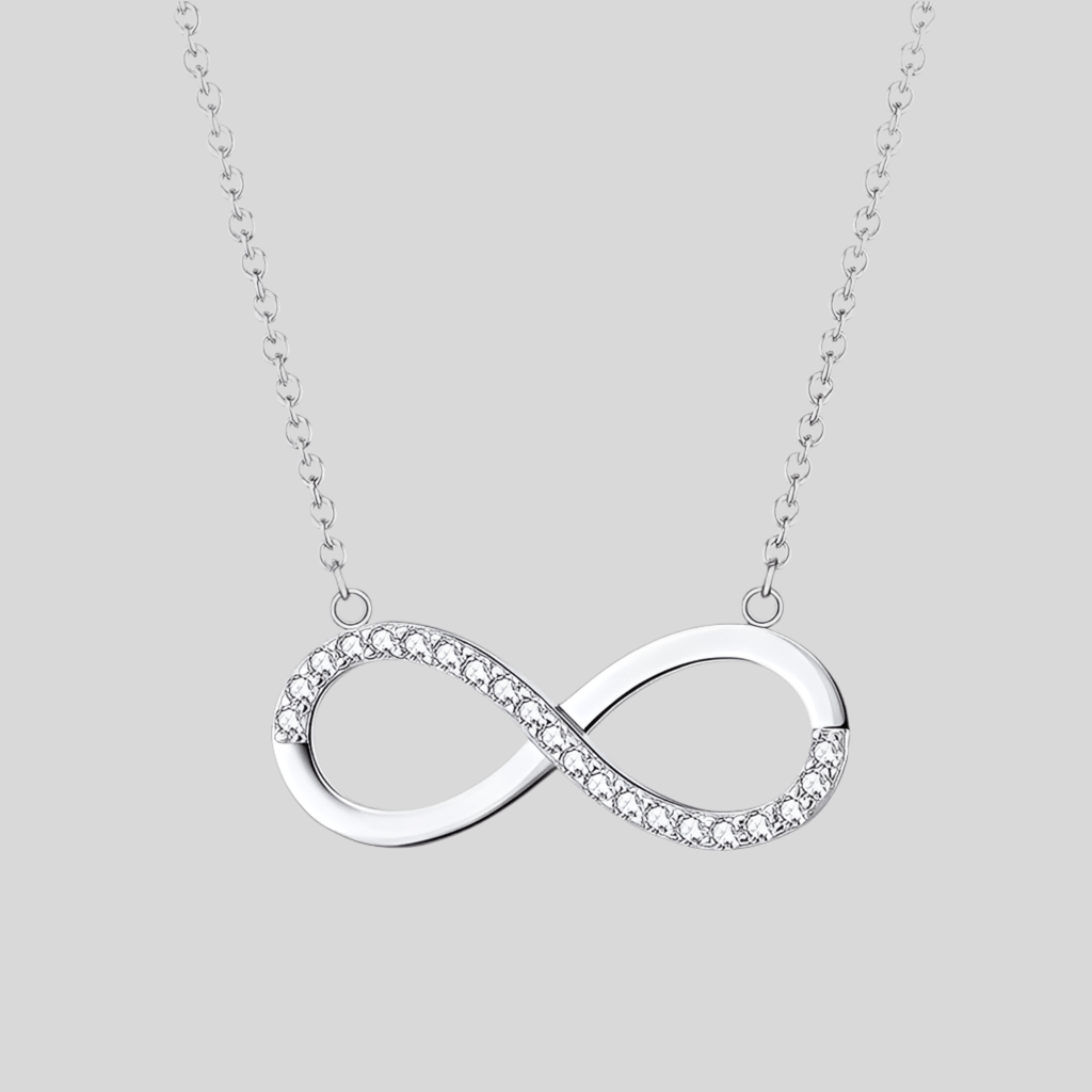 Sparkle Infinity Pendant Necklace - Hypoallergenic 925 Sterling Silver with Austrian AAAA Zirconia