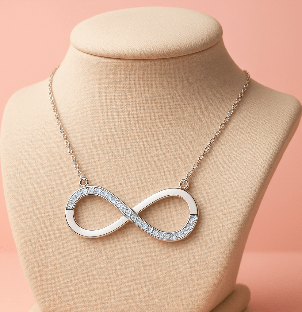 Sparkle Infinity Pendant Necklace - Hypoallergenic 925 Sterling Silver with Austrian AAAA Zirconia