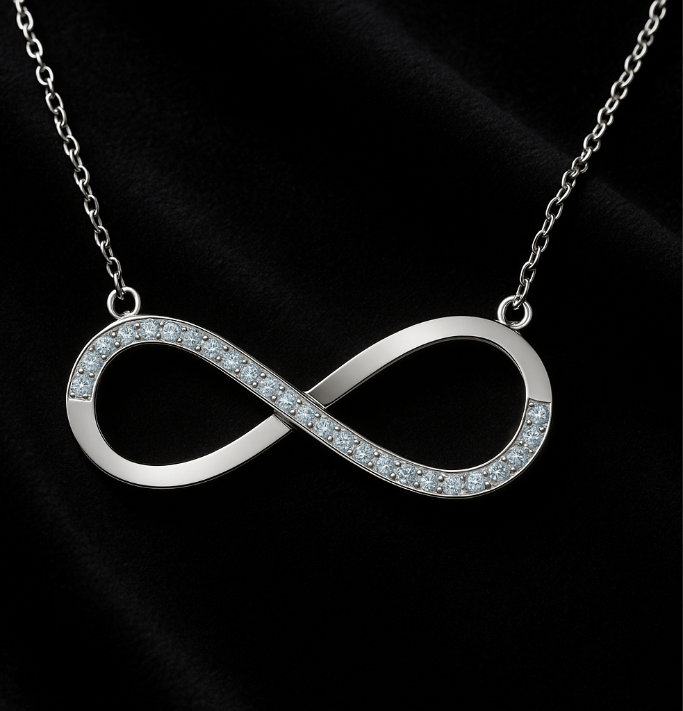 Sparkle Infinity Pendant Necklace - Hypoallergenic 925 Sterling Silver with Austrian AAAA Zirconia
