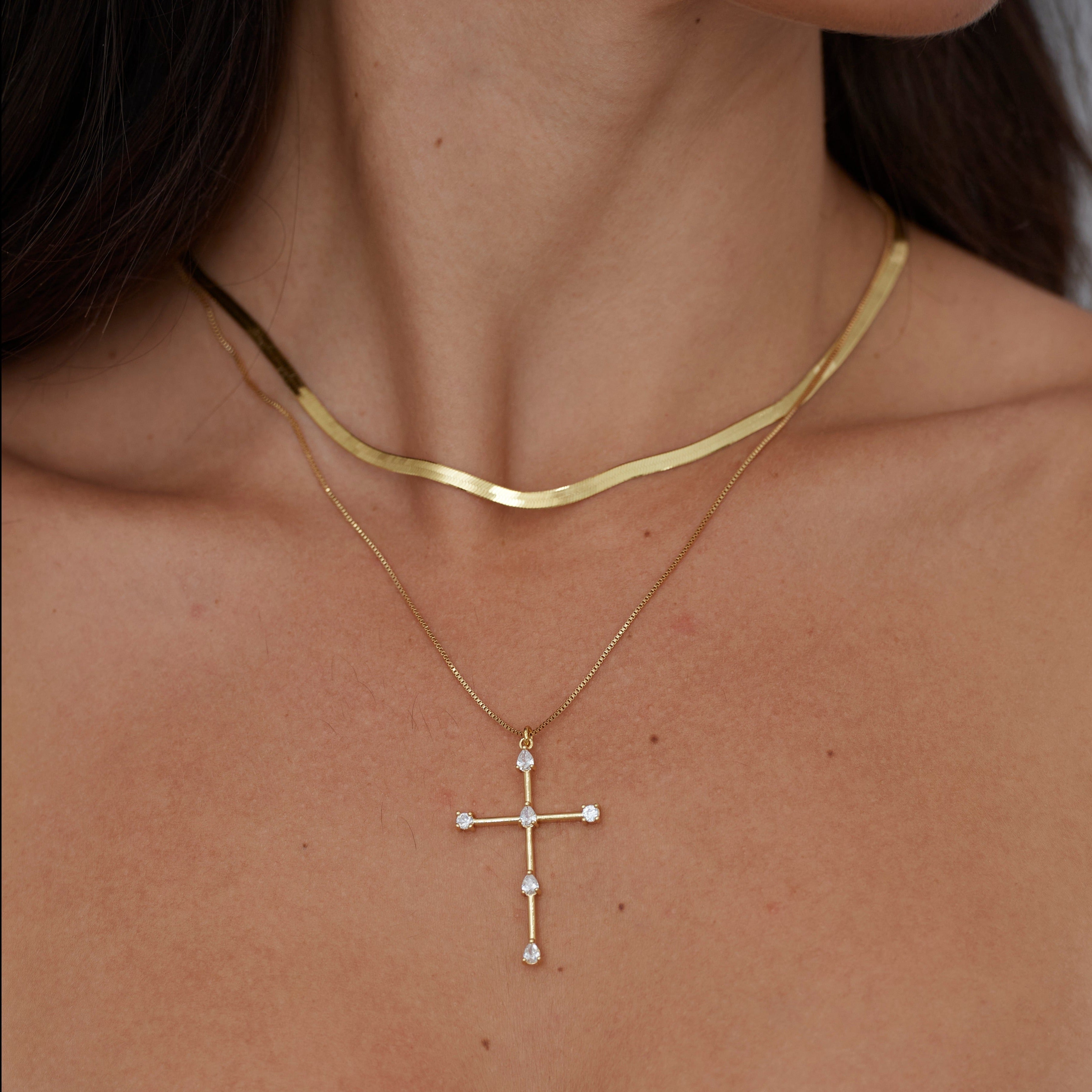 Tom'e Cz Cross Necklace