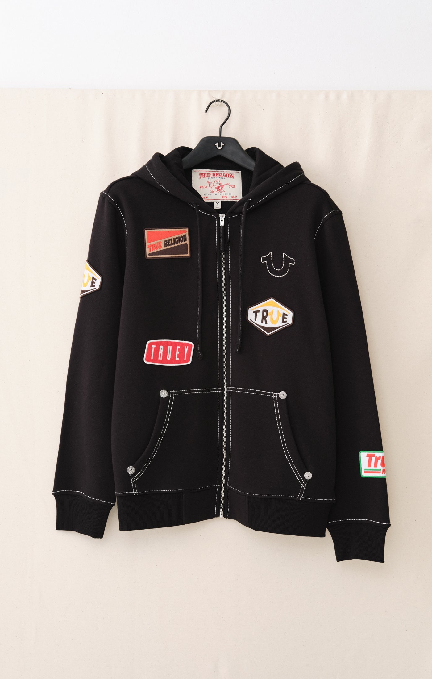 True Religion Patch Big T Zip Hoodie