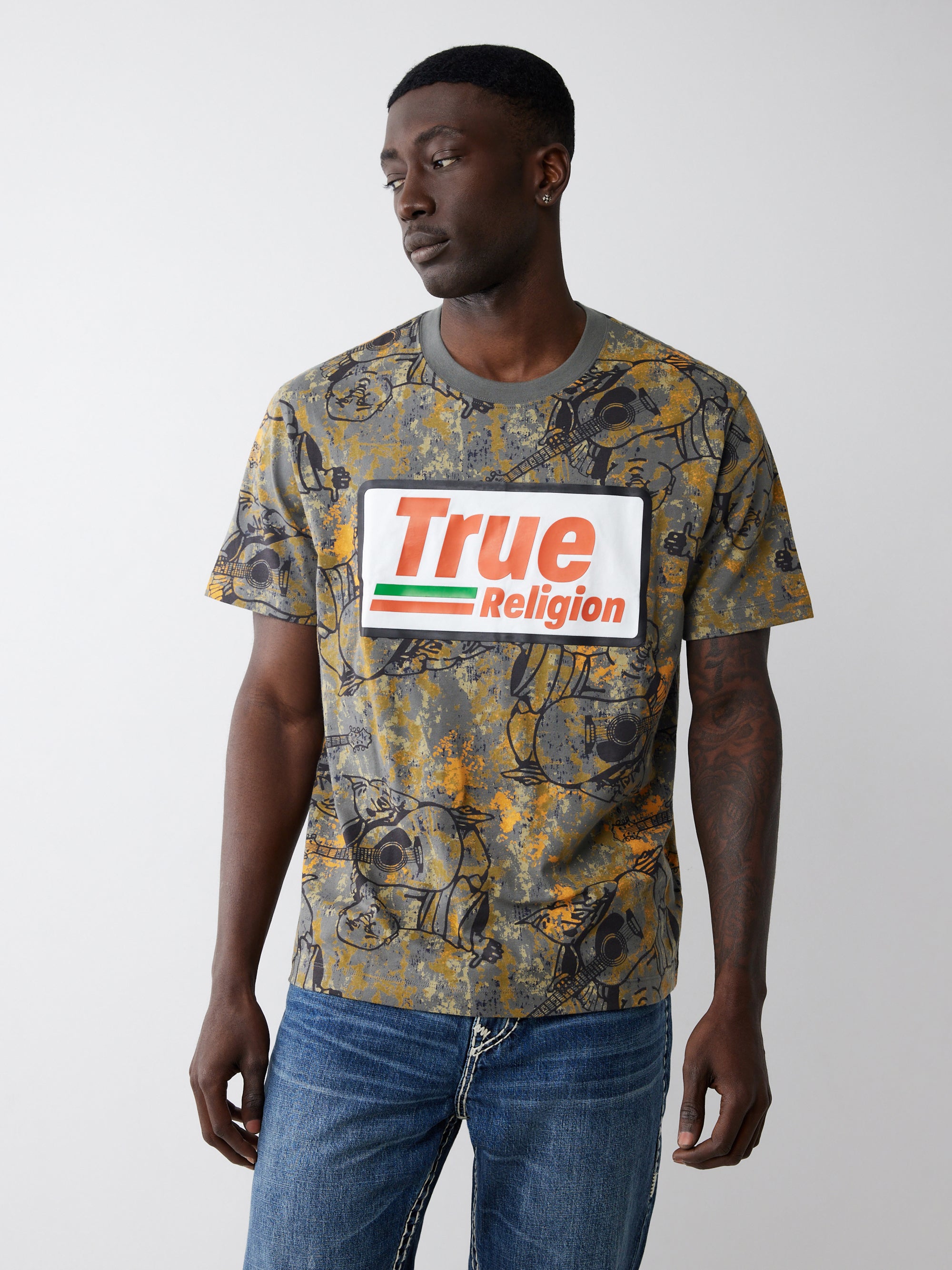 True Religion Buddha Camo Tee