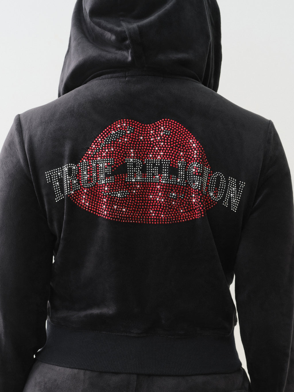 True Religion Crystal Lips Shrunken Hoodie *Preorder