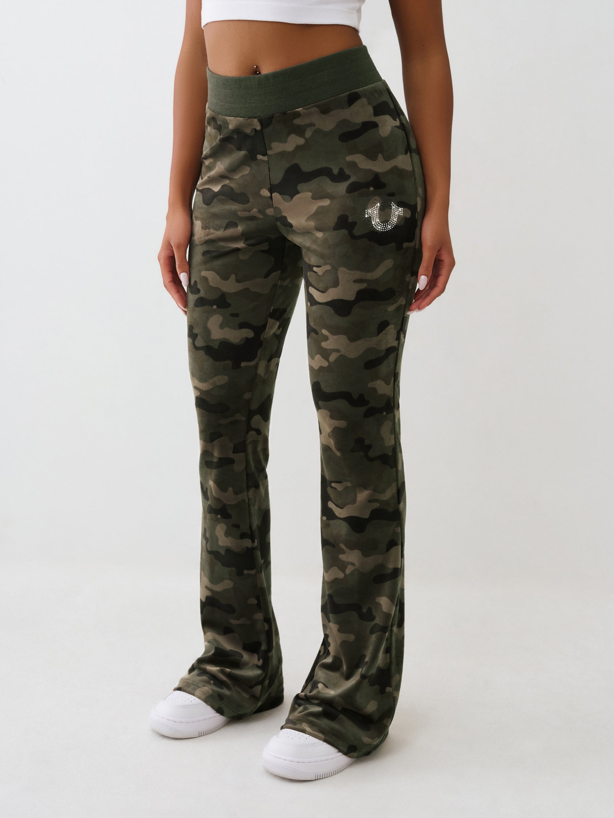 True Religion Camo Velour Bootcut Pants