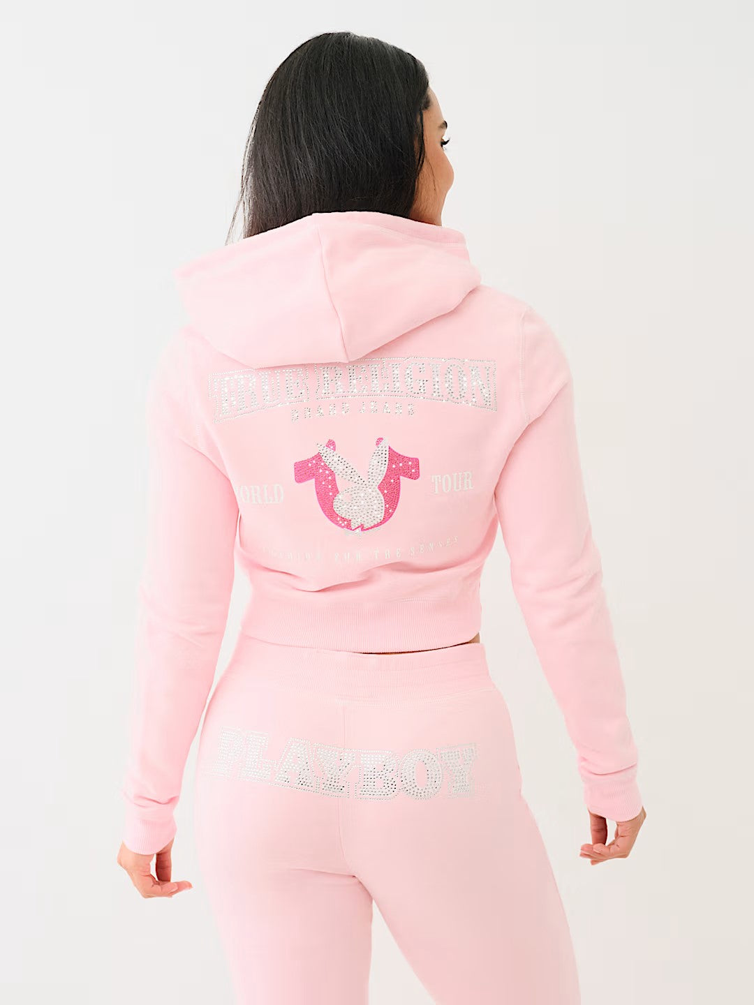 True Religon x Playboy Crystal Shrunken Hoodie