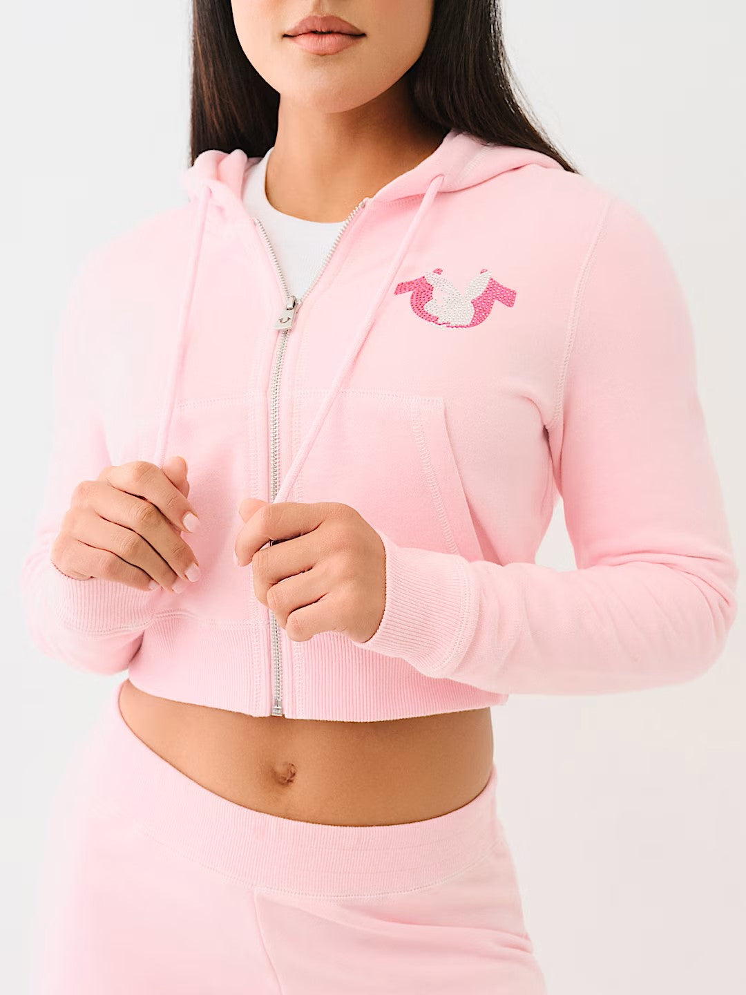 True Religon x Playboy Crystal Shrunken Hoodie