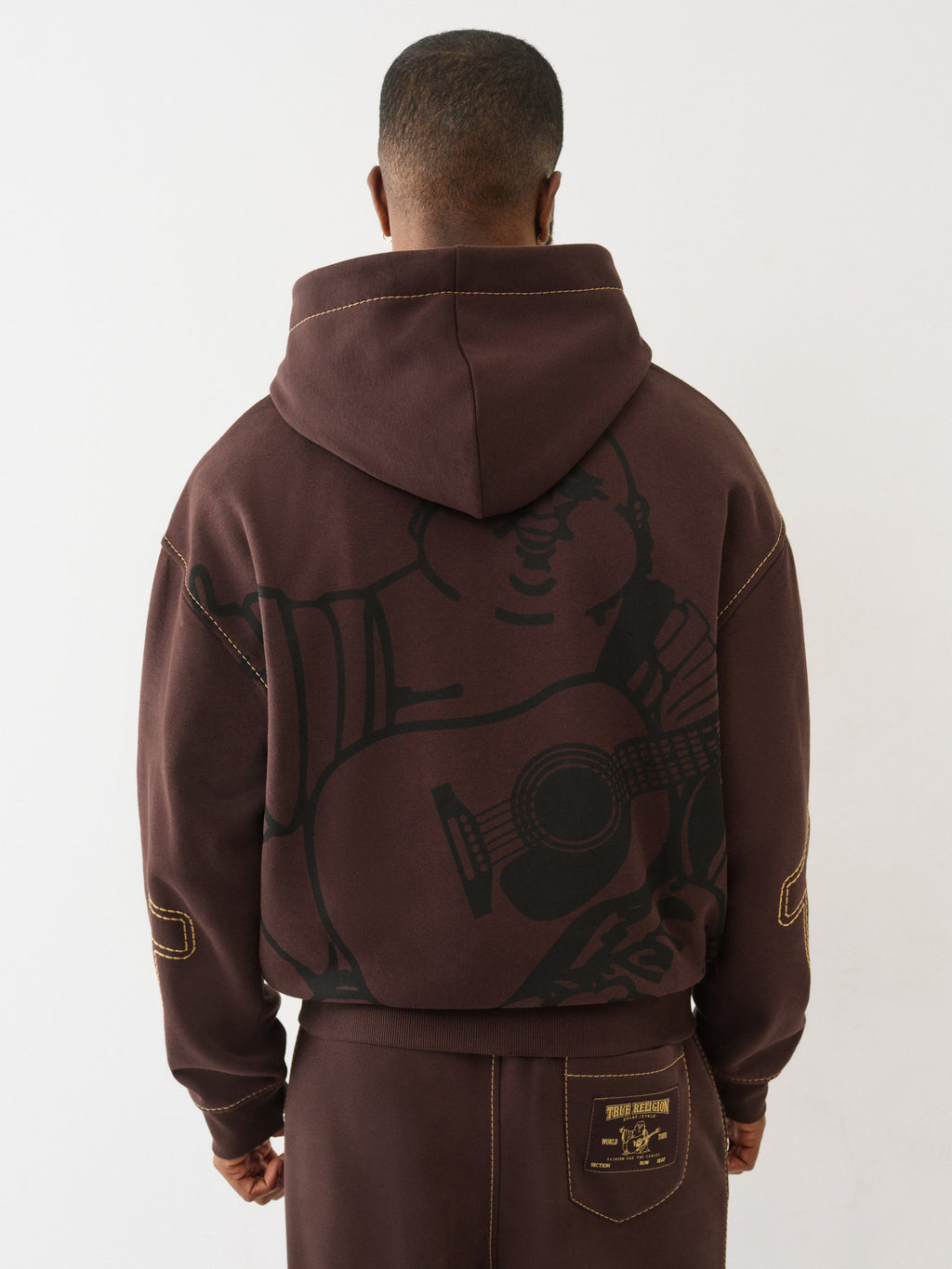 True Religion Cinched Big T Zip Up Hoodie