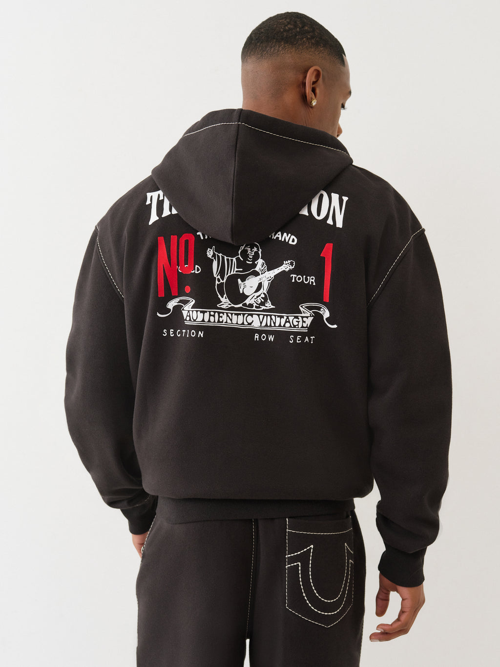 True Religion NO1 Big T Zip Up Hoodie