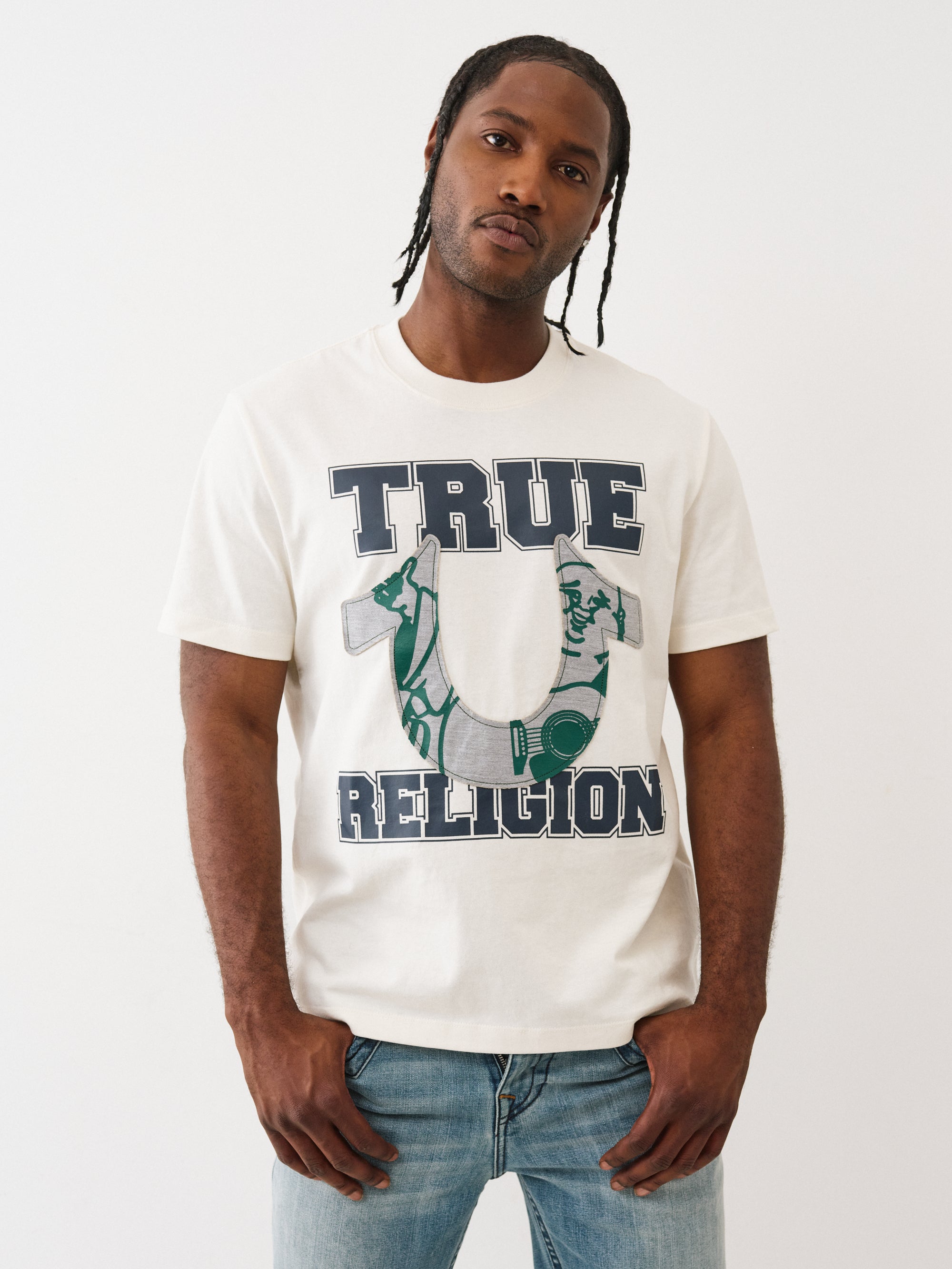 True Religion Terry Applique Tee White
